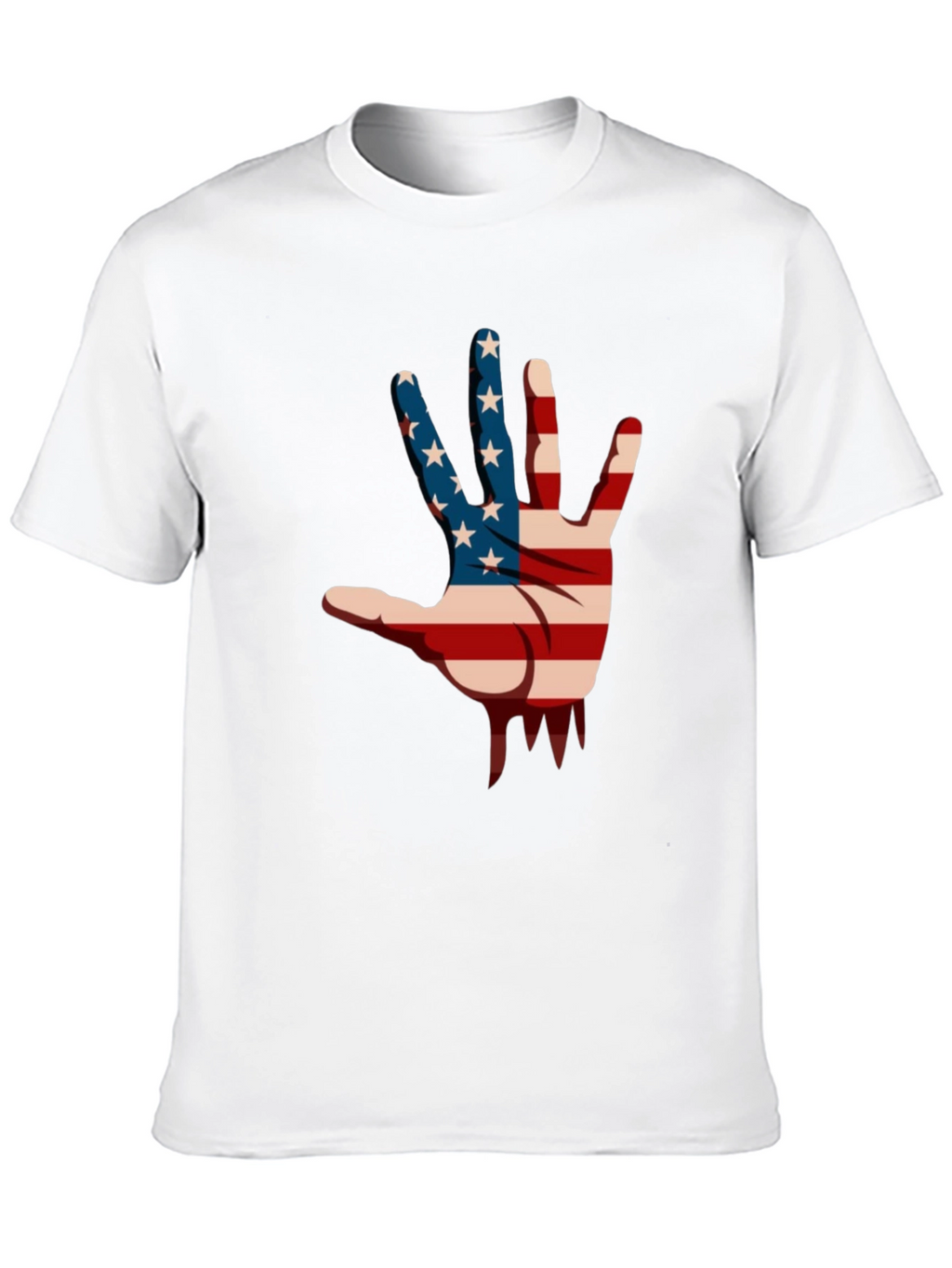 American Flag Hand Graphic Black T-Shirt