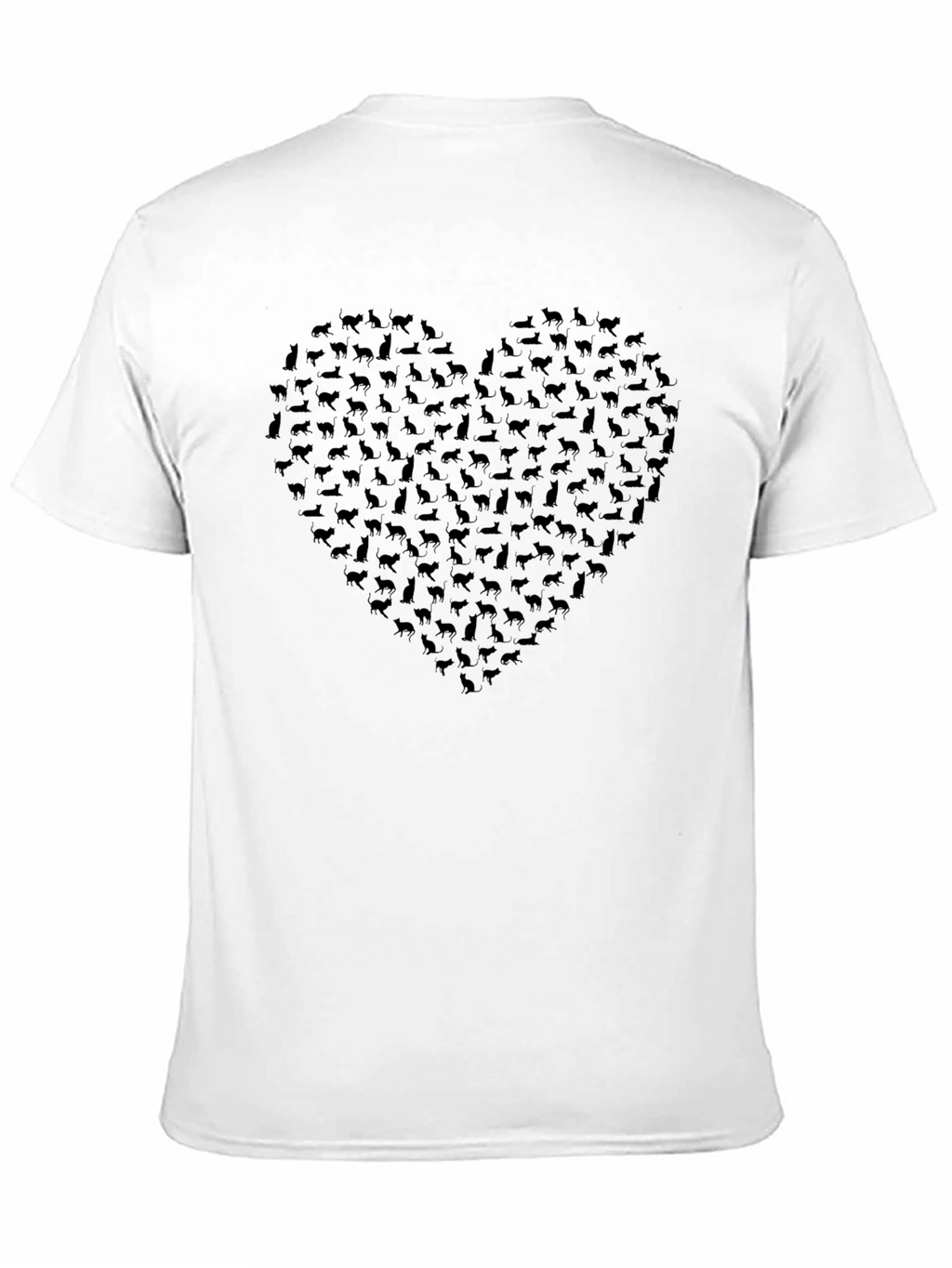 Heart of Cats Graphic Tee - Black Cotton T-Shirt