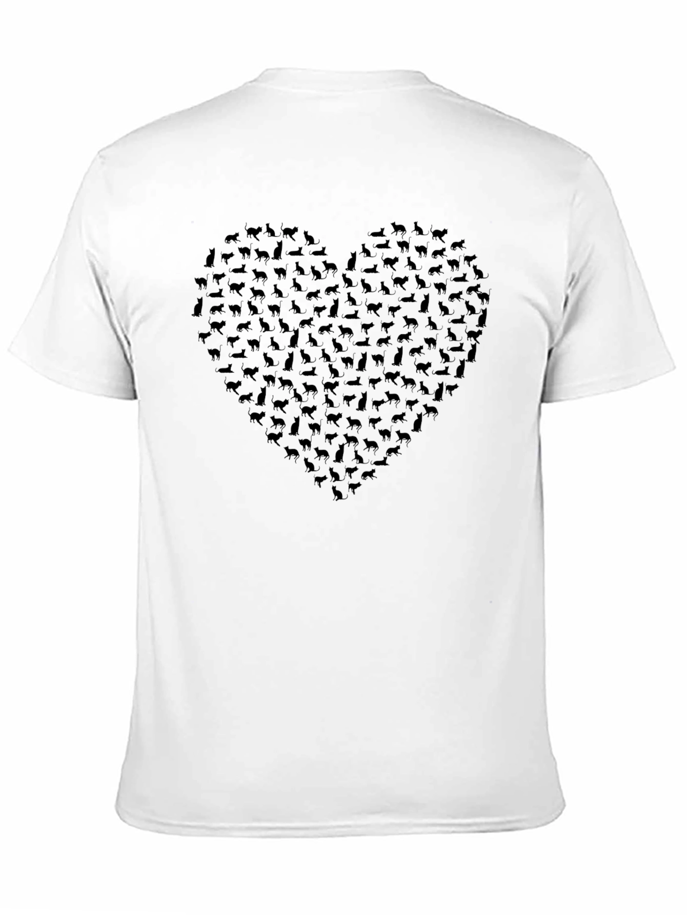 Heart of Cats Graphic Tee - Black Cotton T-Shirt