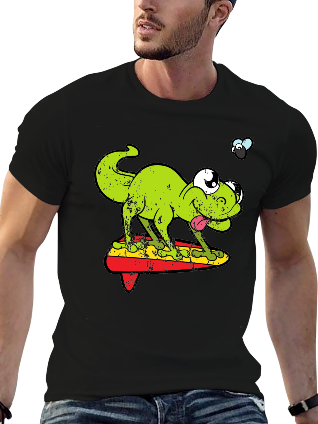 Funny Retro Lizard Surfboard T-Shirt