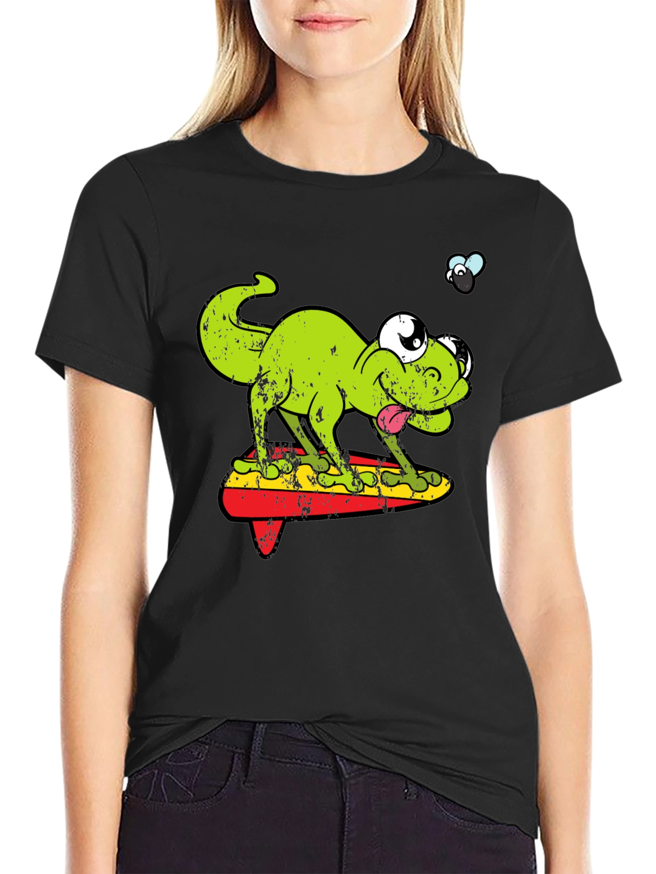 Funny Retro Lizard Surfboard T-Shirt
