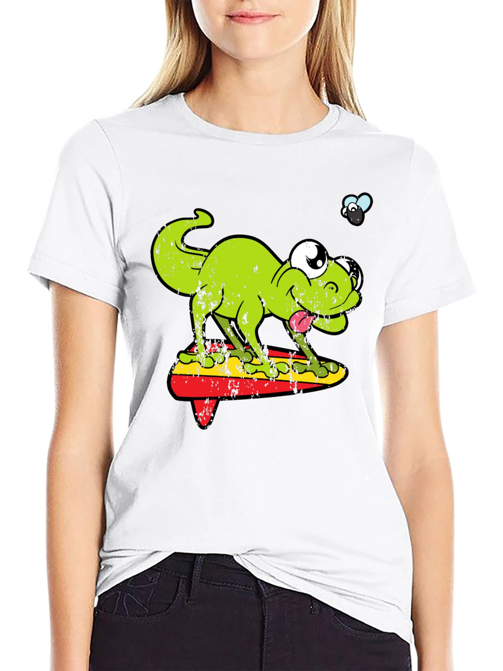 Funny Retro Lizard Surfboard T-Shirt