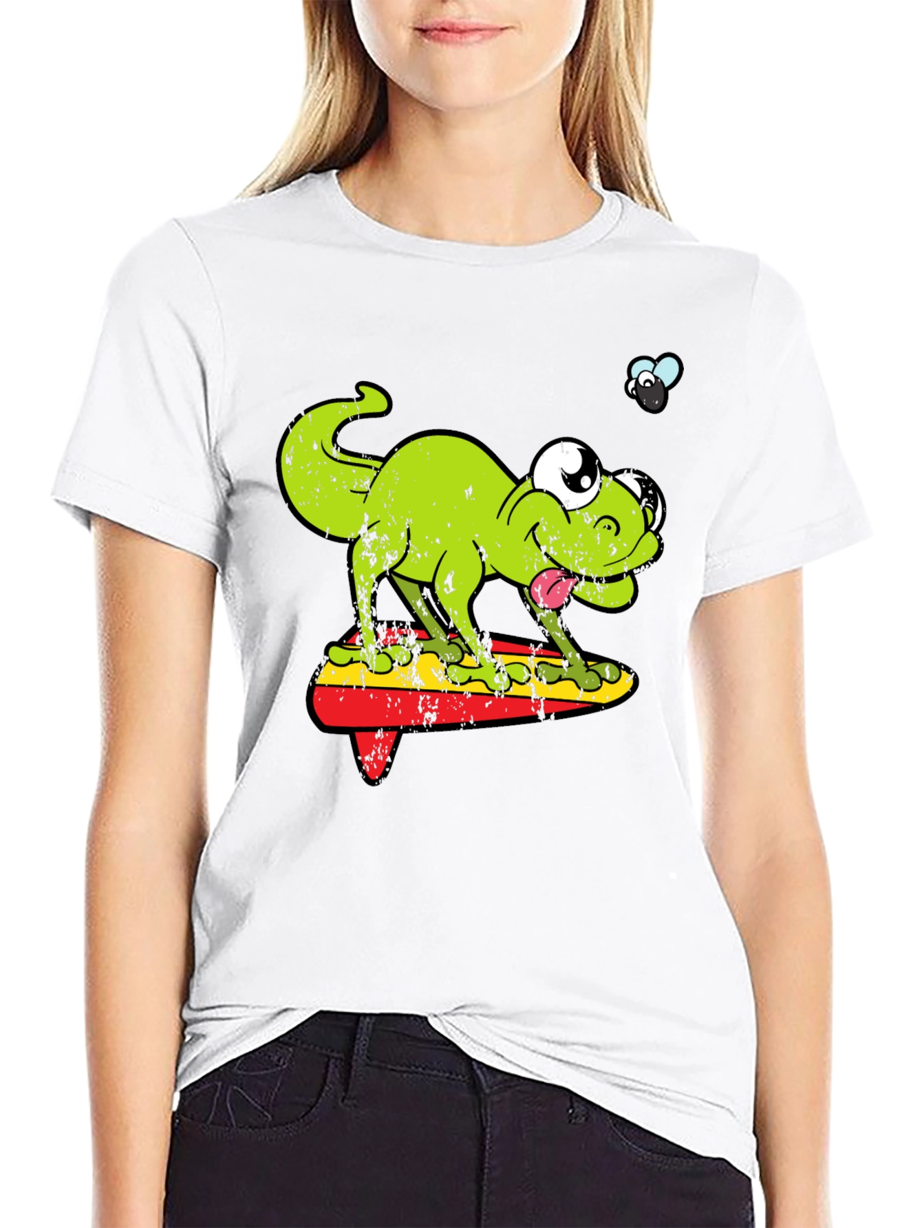 Funny Retro Lizard Surfboard T-Shirt