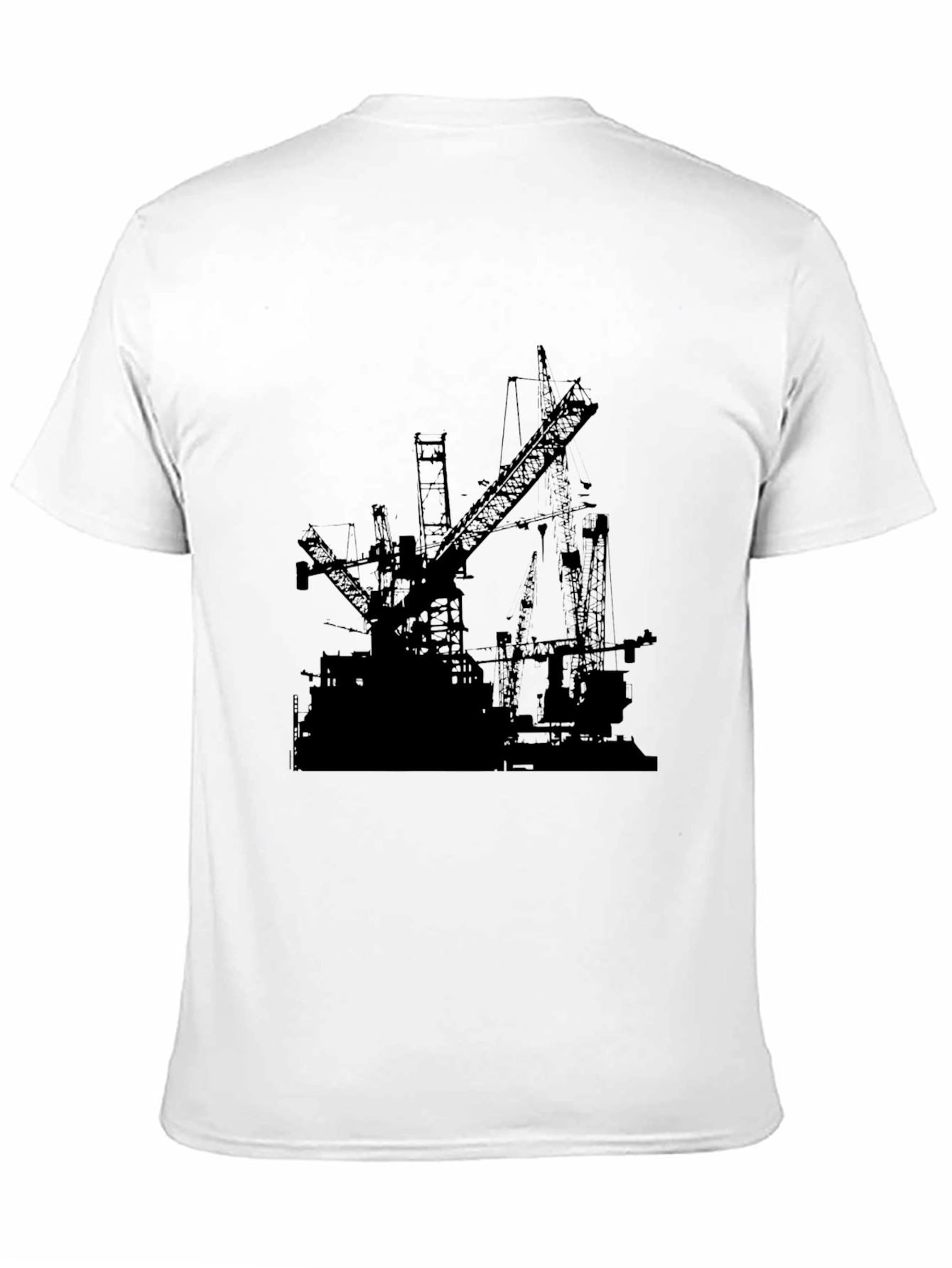 Black Crane Print Tee - Unique Design