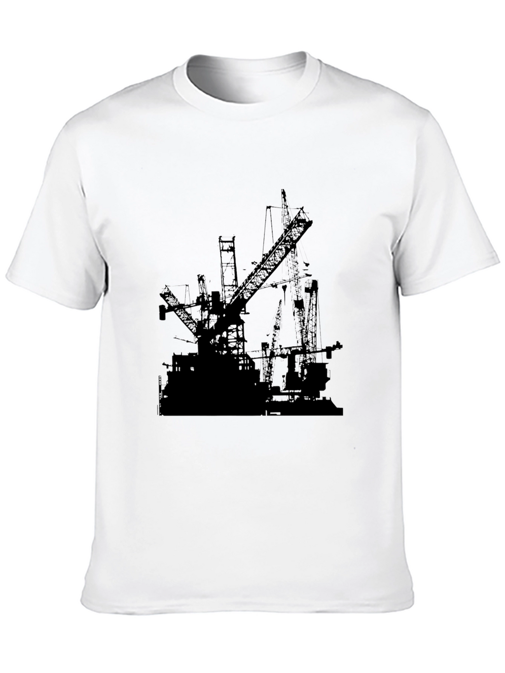 Black Crane Print Tee - Unique Design