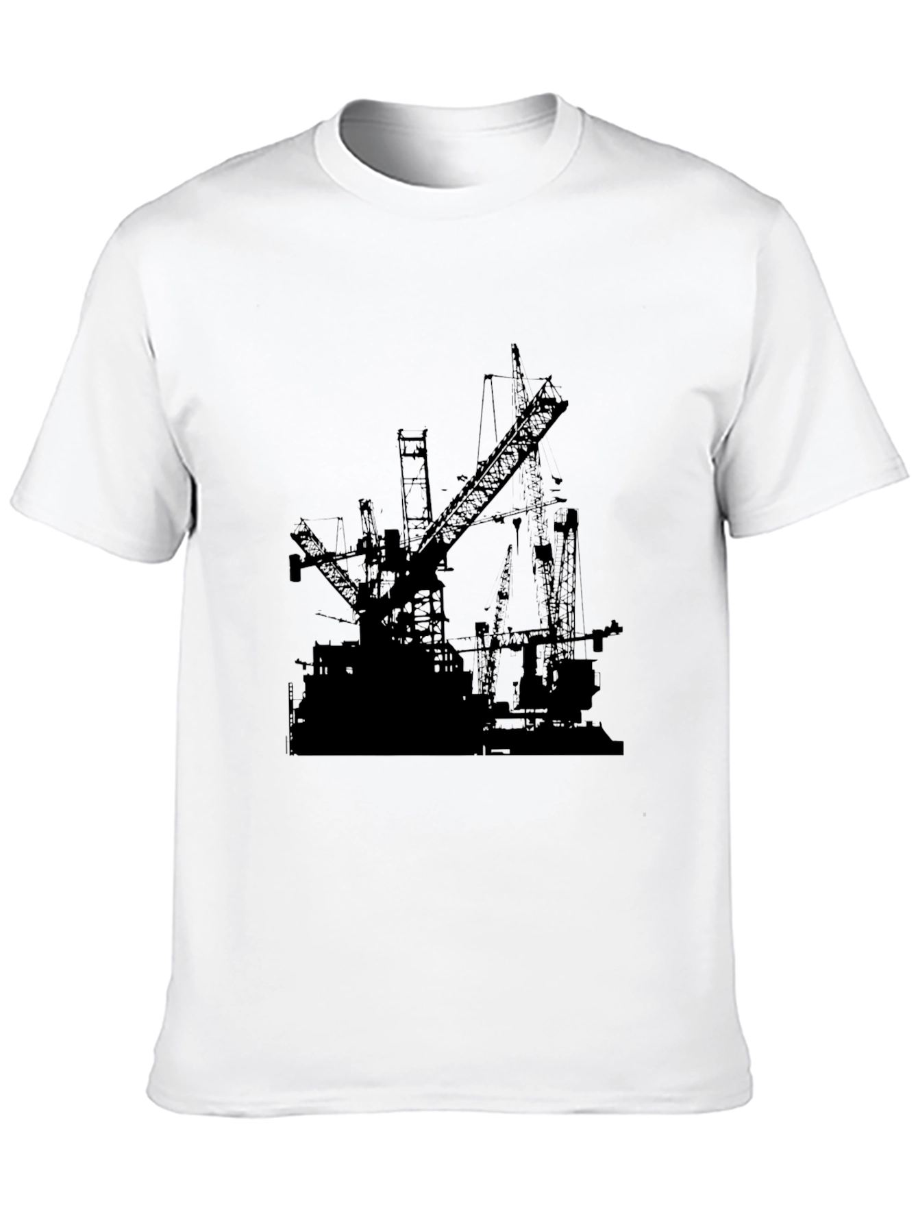 Black Crane Print Tee - Unique Design