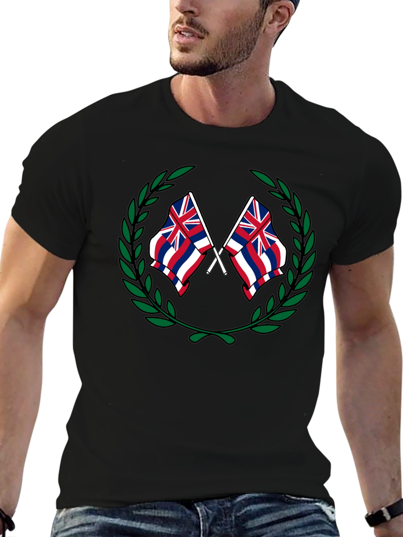 Hawaii Flag Crest Graphic T-Shirt