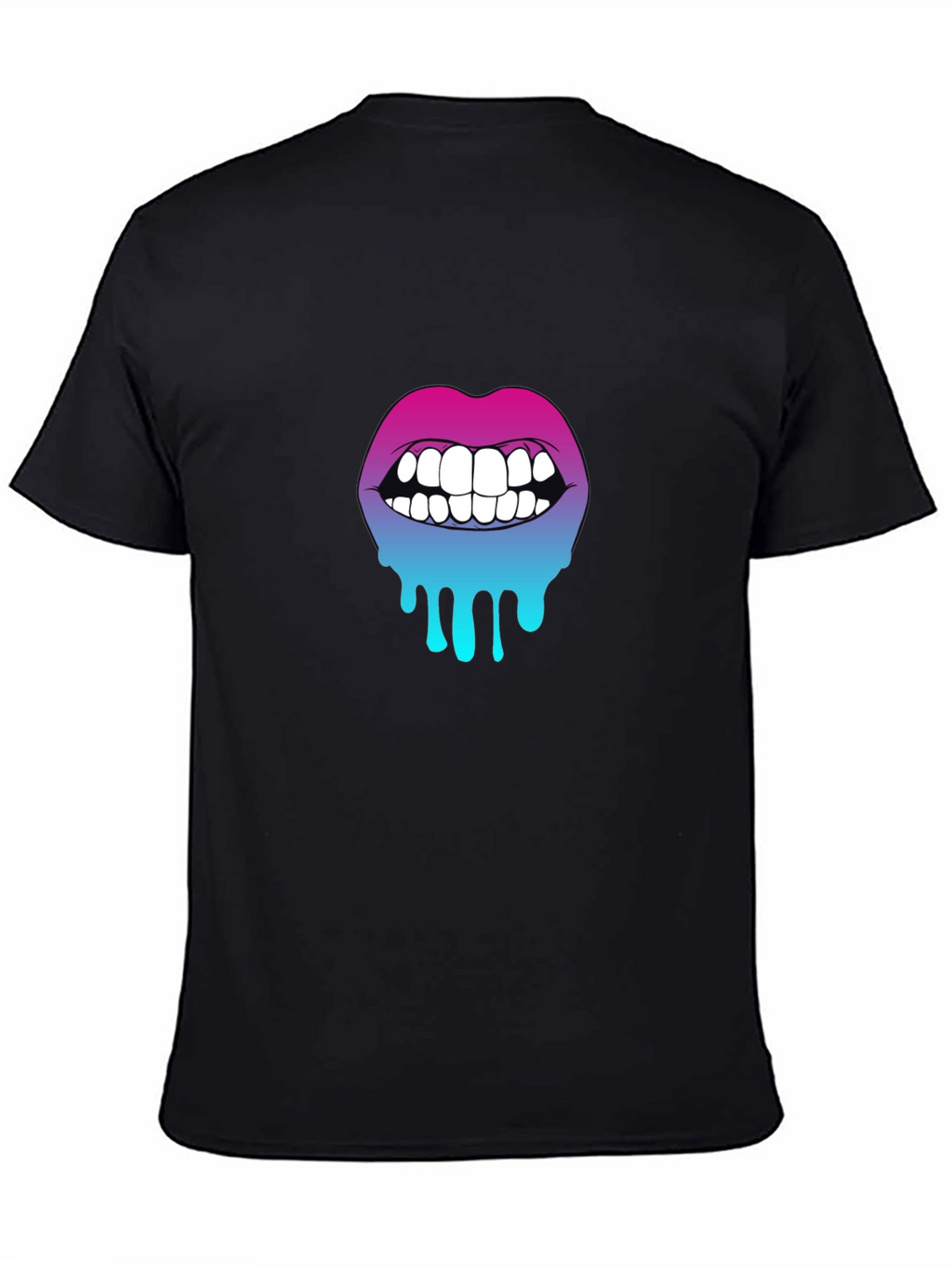 Gradient Dripping Lips Graphic Tee - Trendy & Unique