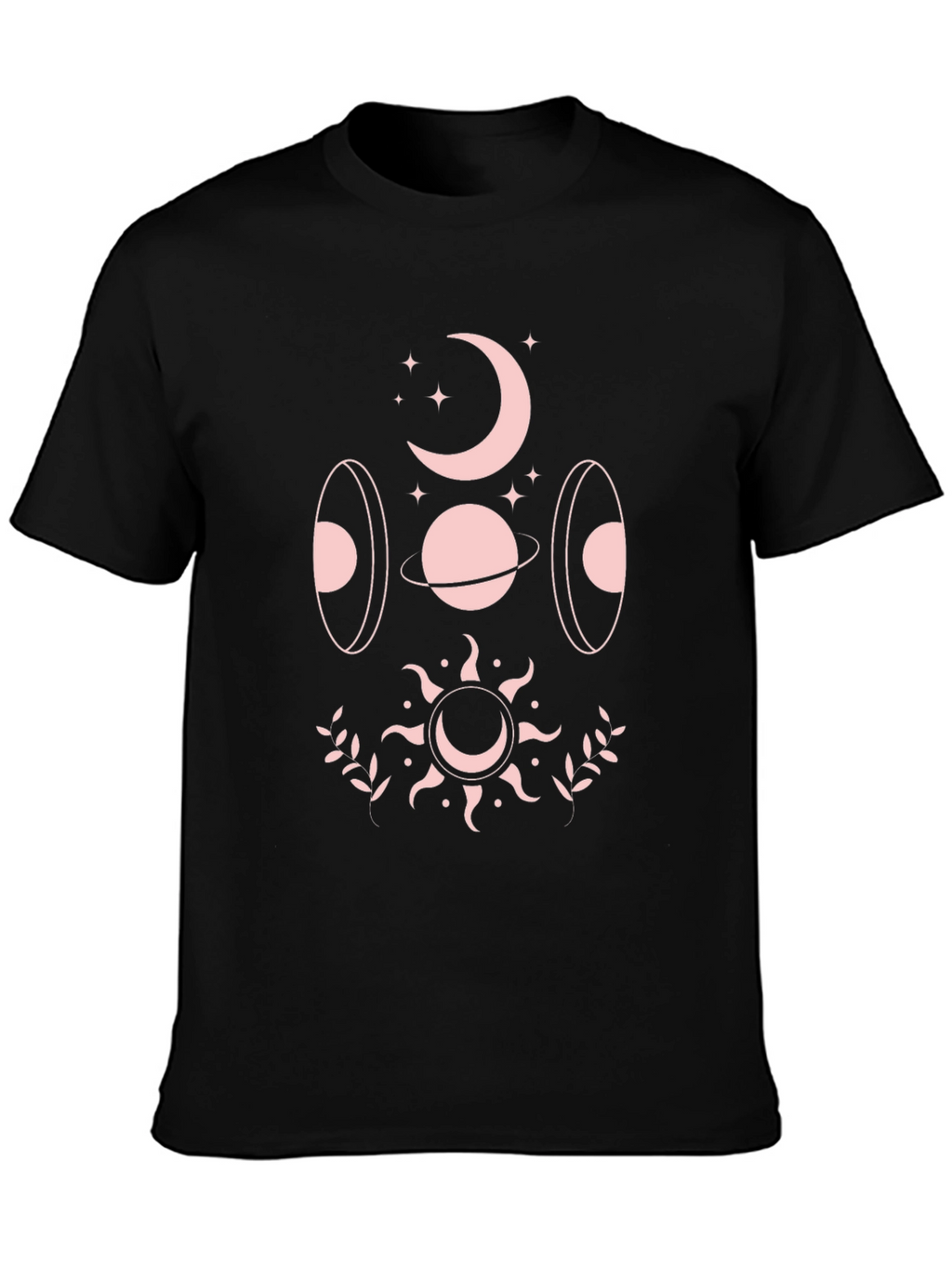 Celestial Graphic T-Shirt - Black Cotton Blend
