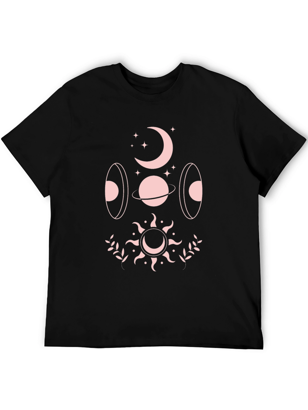 Celestial Graphic T-Shirt - Black Cotton Blend