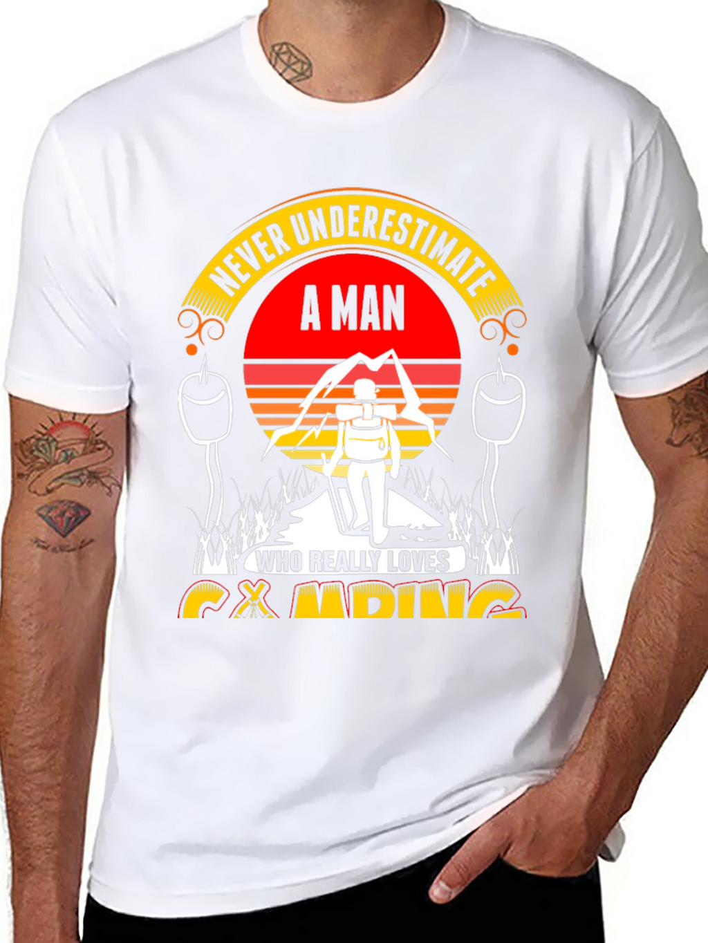 Camping Lover Tee: Never Underestimate A Man!