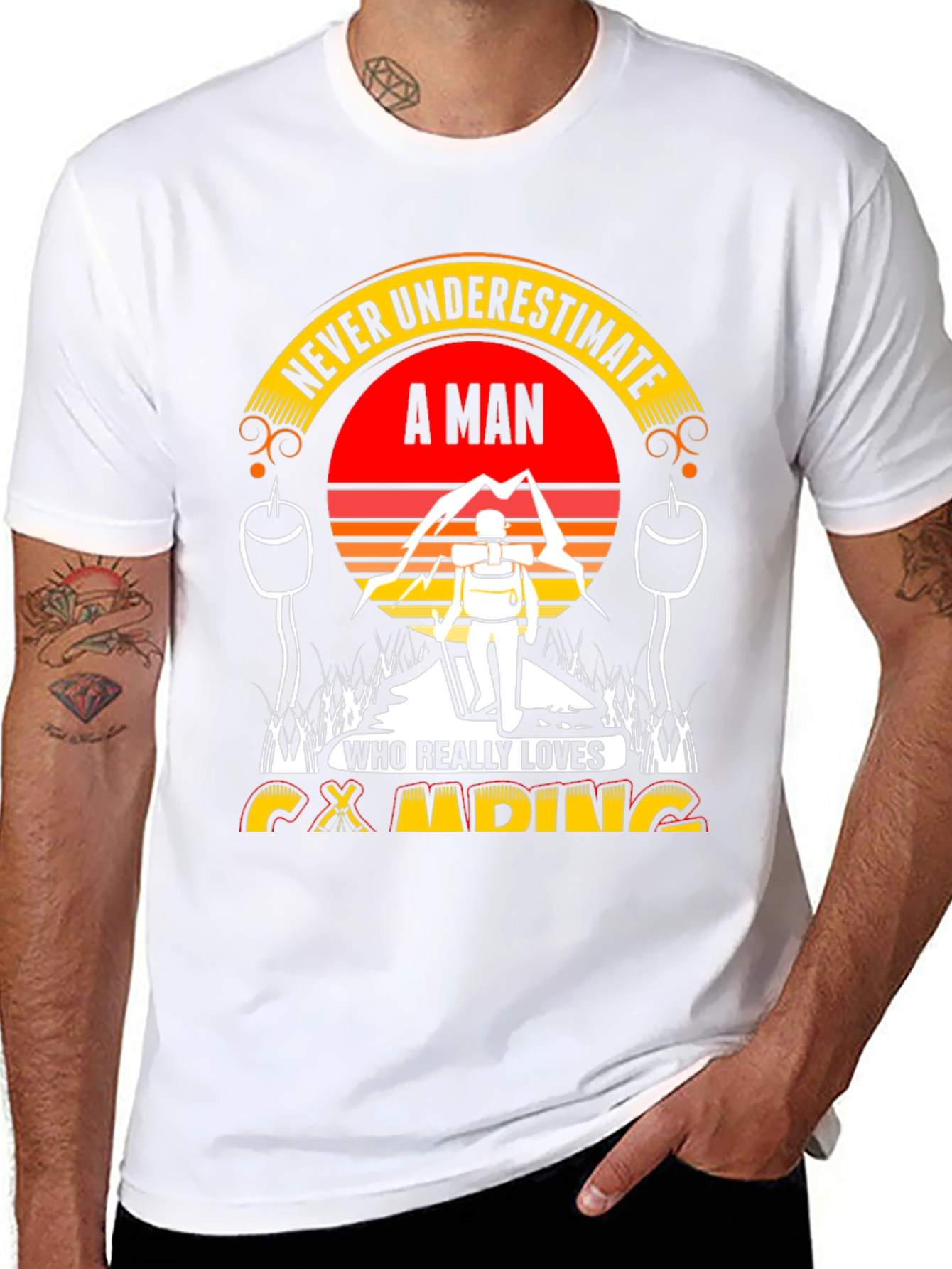 Camping Lover Tee: Never Underestimate A Man!