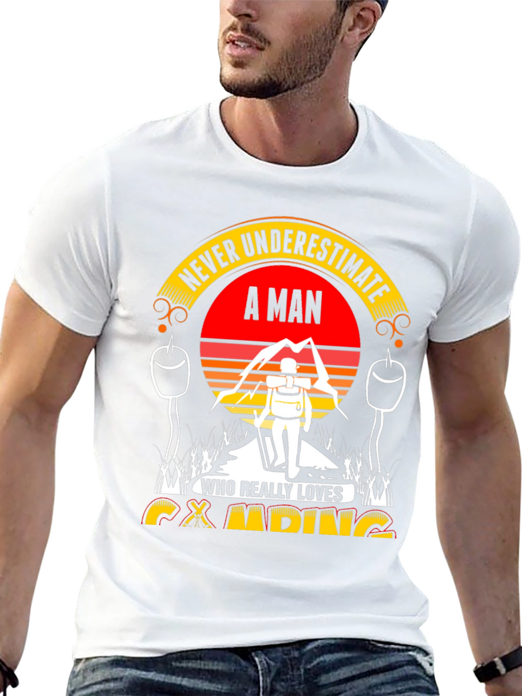 Camping Lover Tee: Never Underestimate A Man!