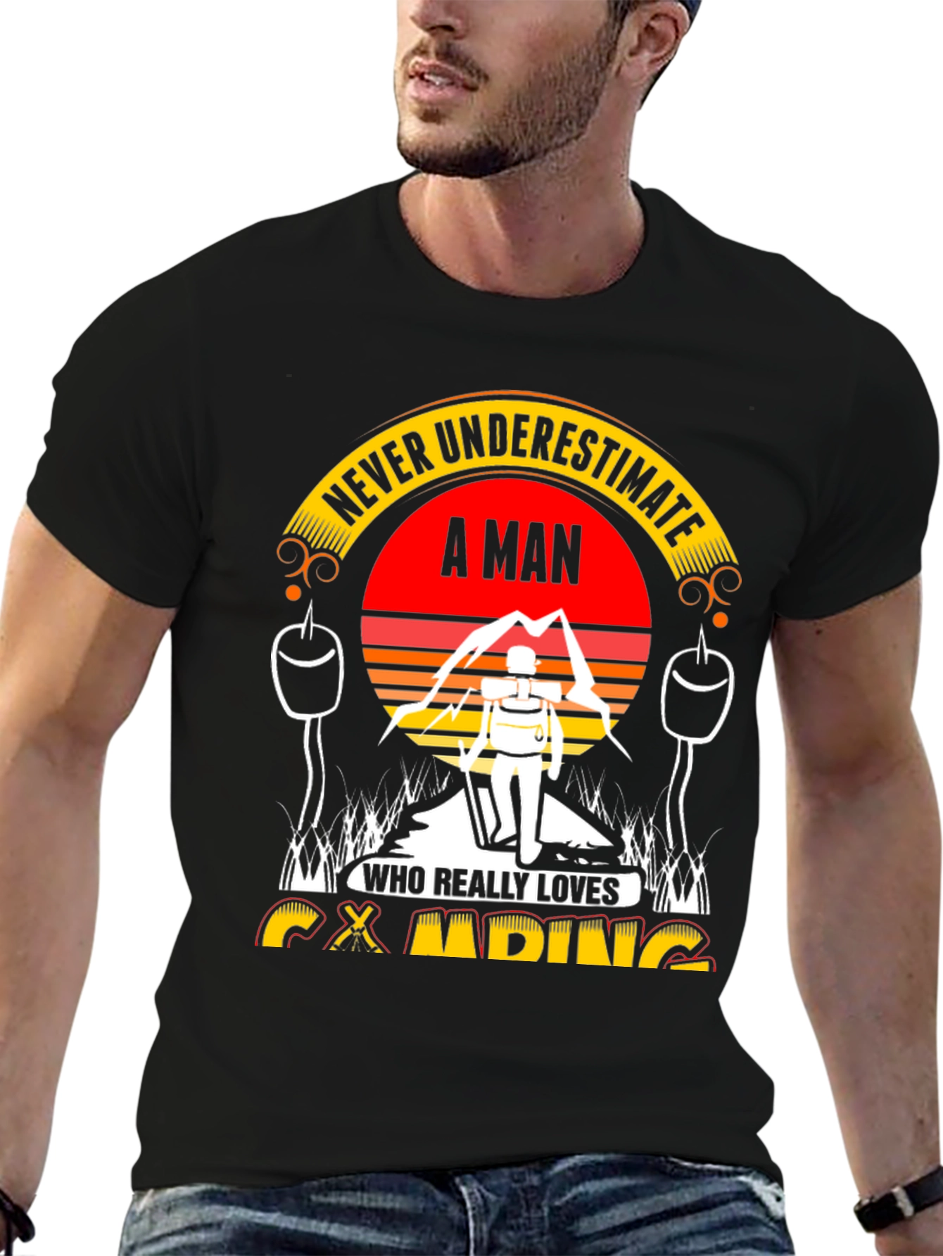Camping Lover Tee: Never Underestimate A Man!