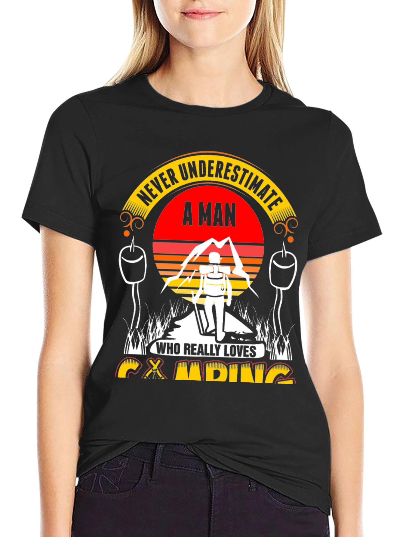 Camping Lover Tee: Never Underestimate A Man!