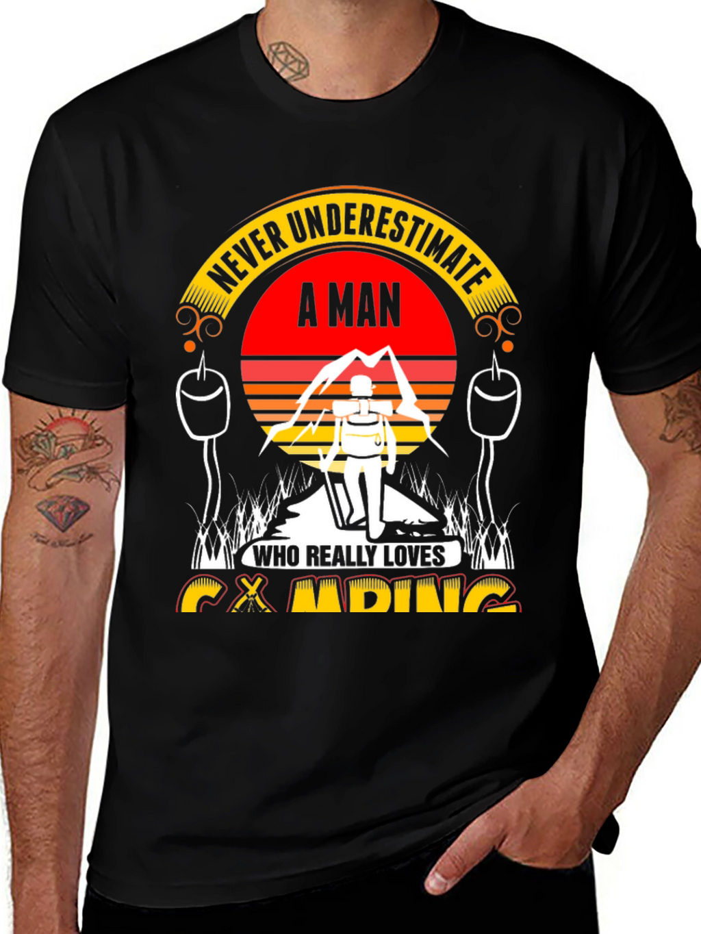 Camping Lover Tee: Never Underestimate A Man!