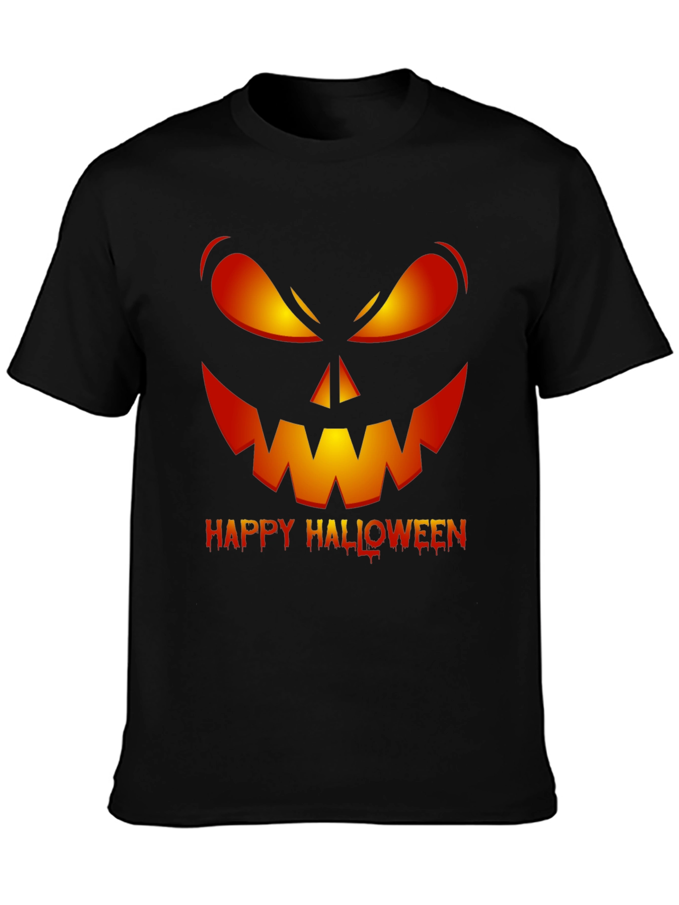 Happy Halloween Pumpkin Face Graphic T-Shirt