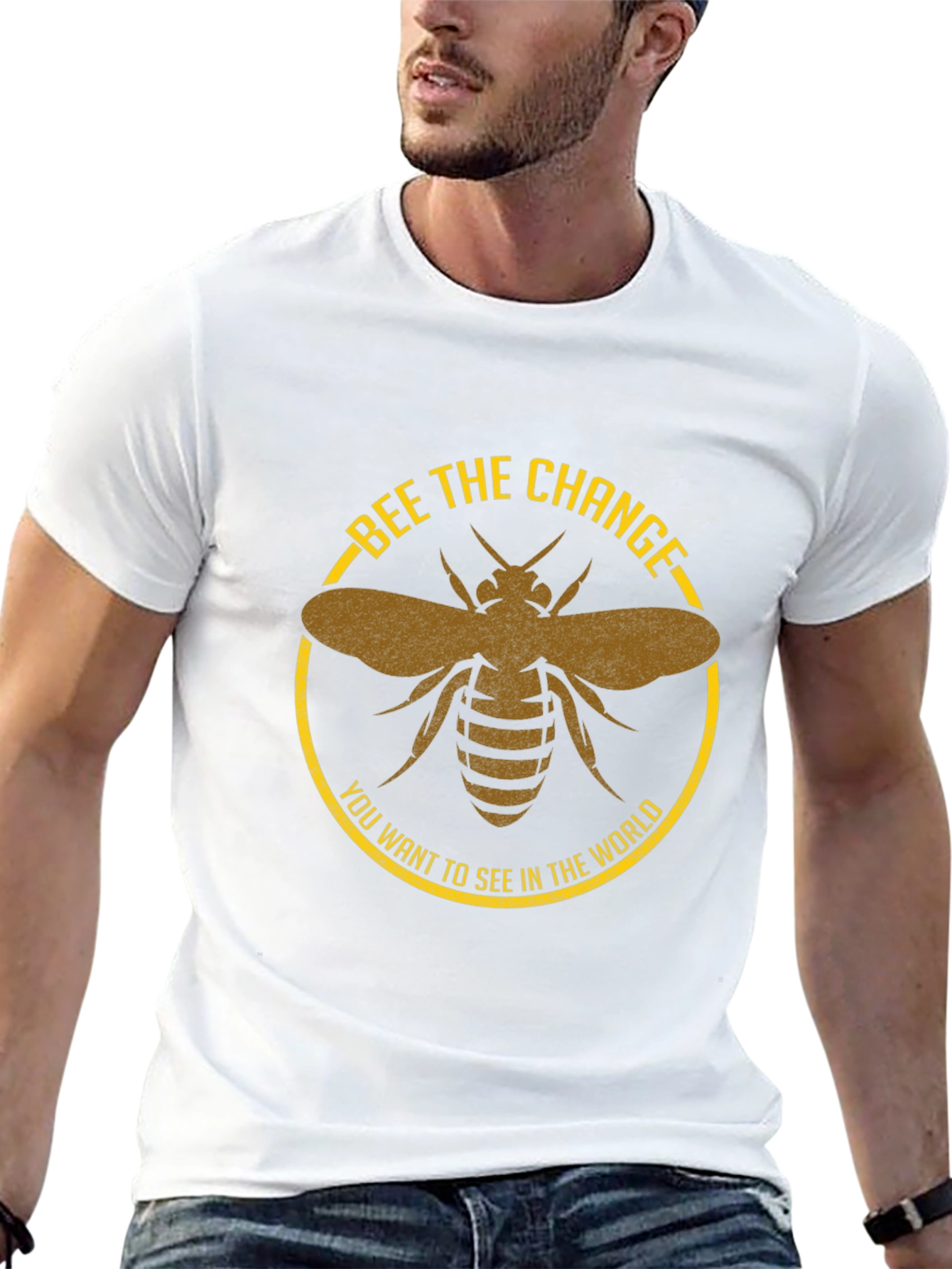 Bee the Change Graphic Tee - Black Cotton