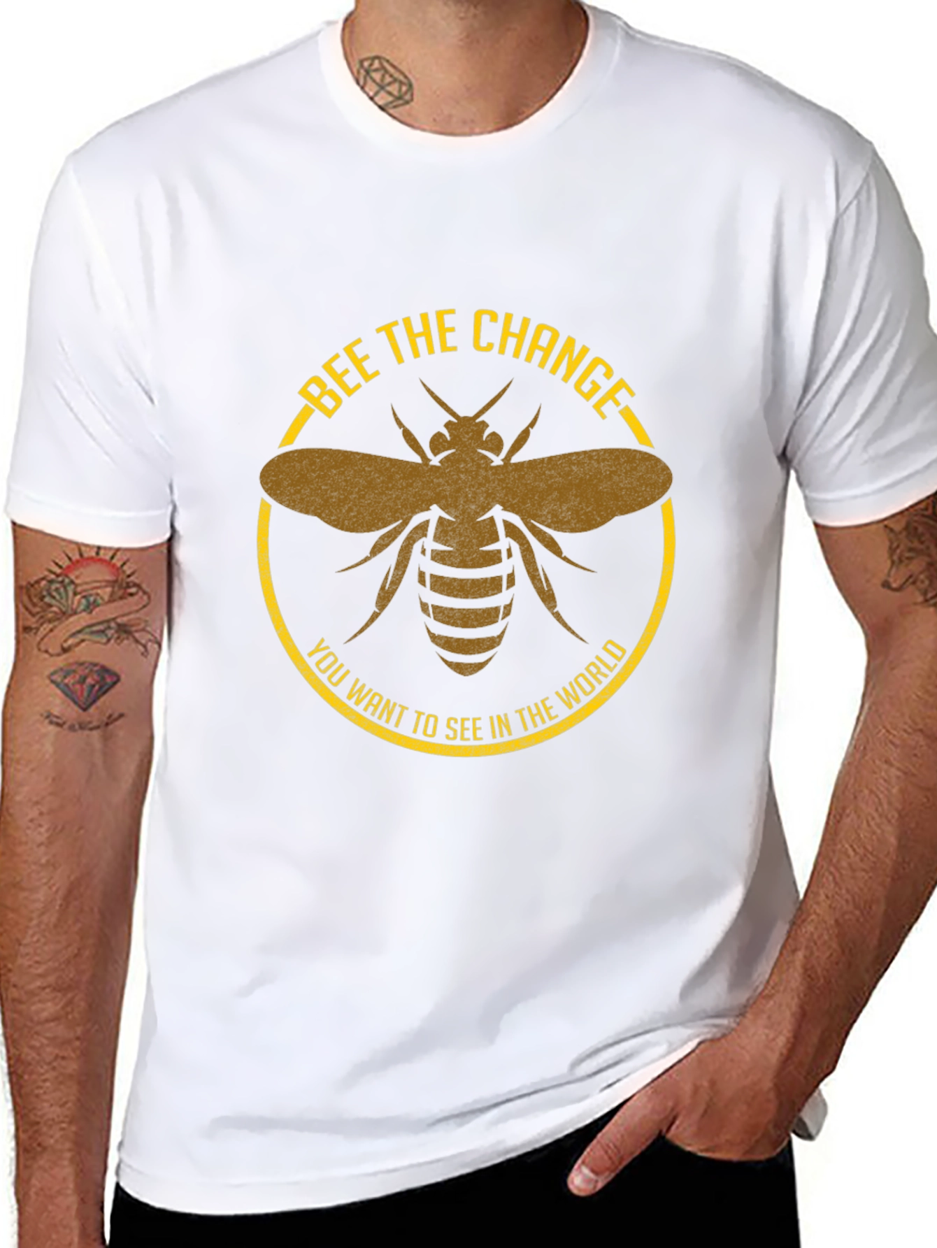 Bee the Change Graphic Tee - Black Cotton