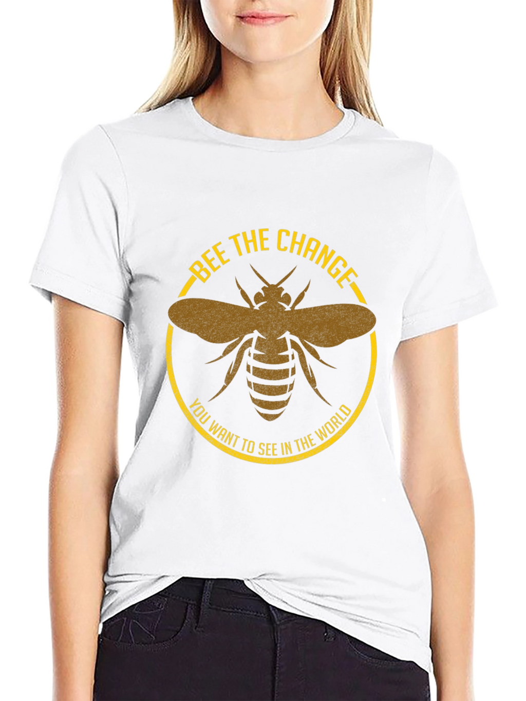 Bee the Change Graphic Tee - Black Cotton