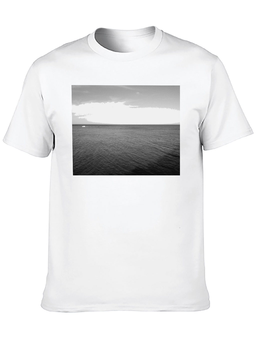 Monochrome Ocean Graphic Tee - Classic Black