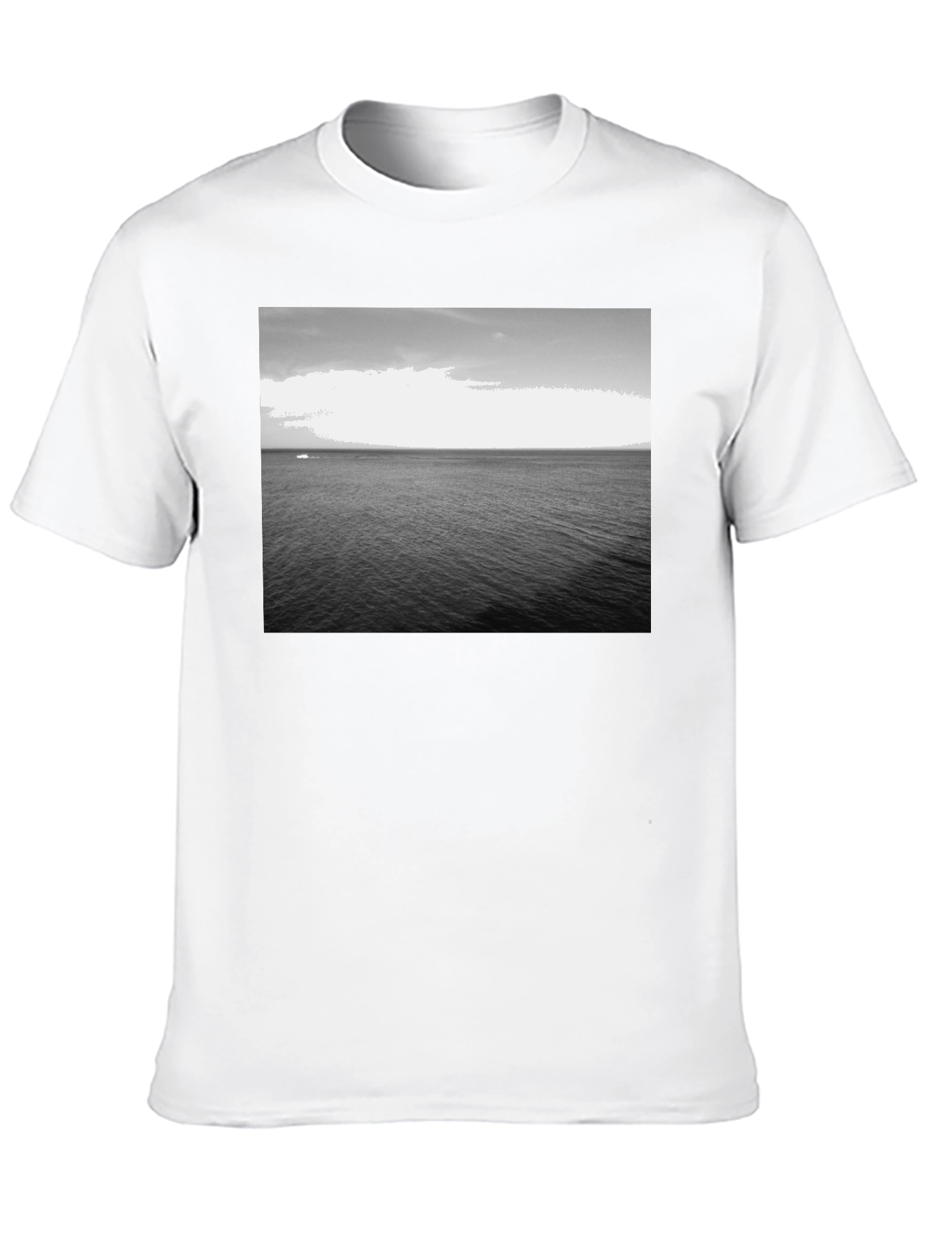 Monochrome Ocean Graphic Tee - Classic Black