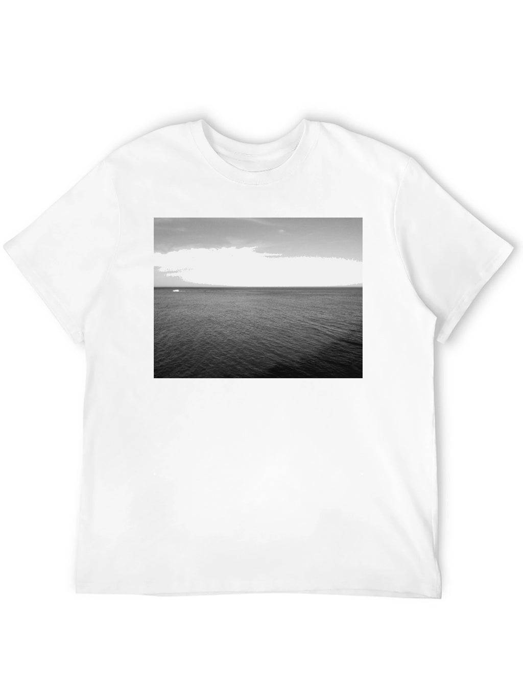 Monochrome Ocean Graphic Tee - Classic Black