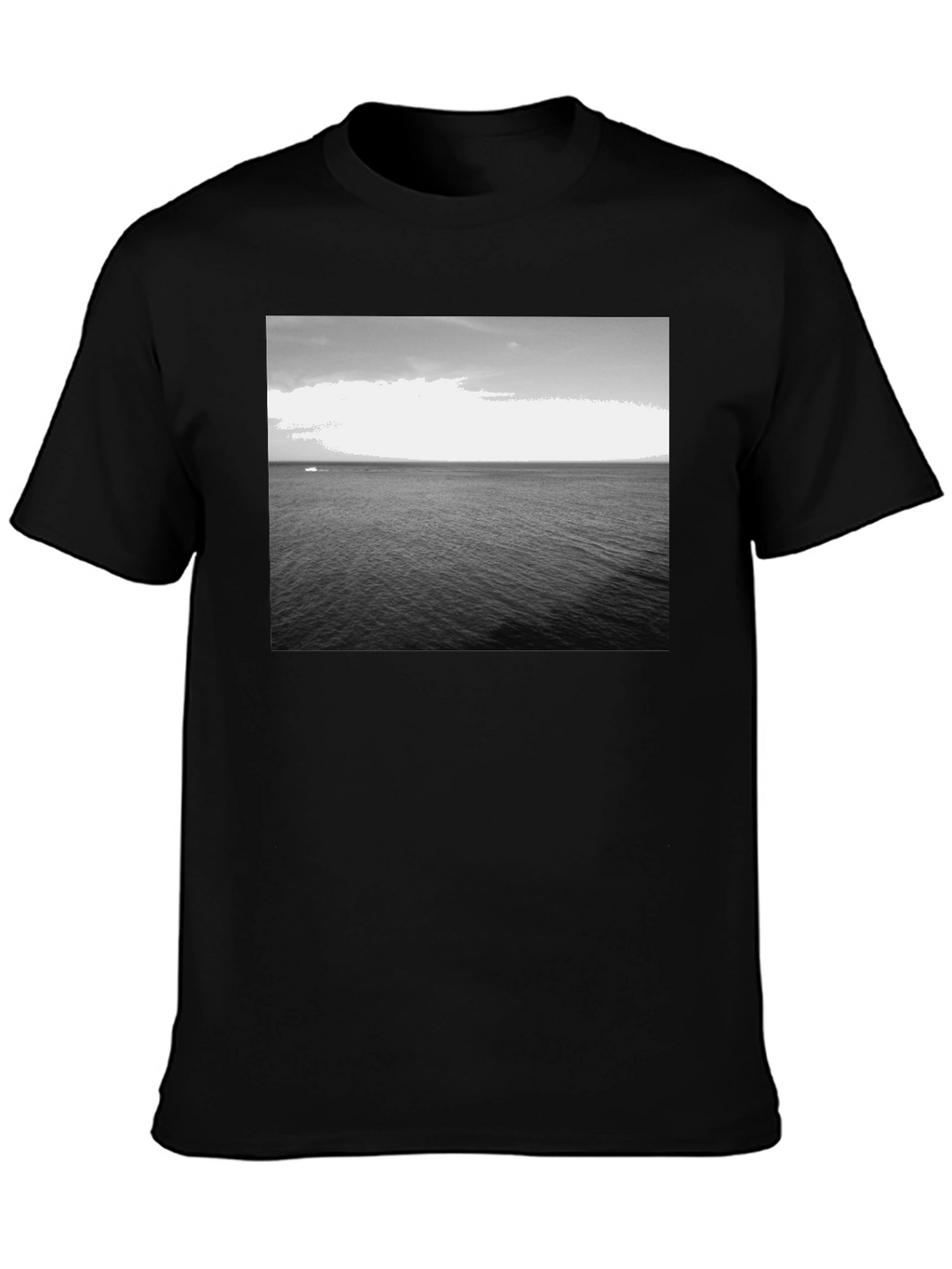Monochrome Ocean Graphic Tee - Classic Black