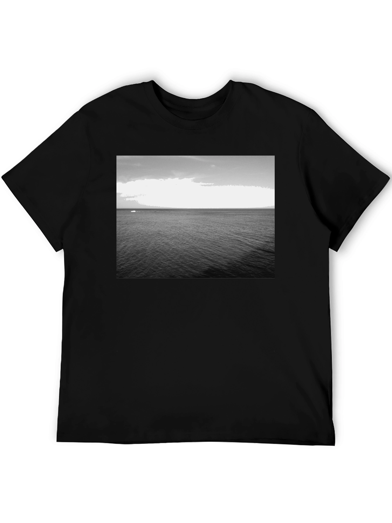 Monochrome Ocean Graphic Tee - Classic Black