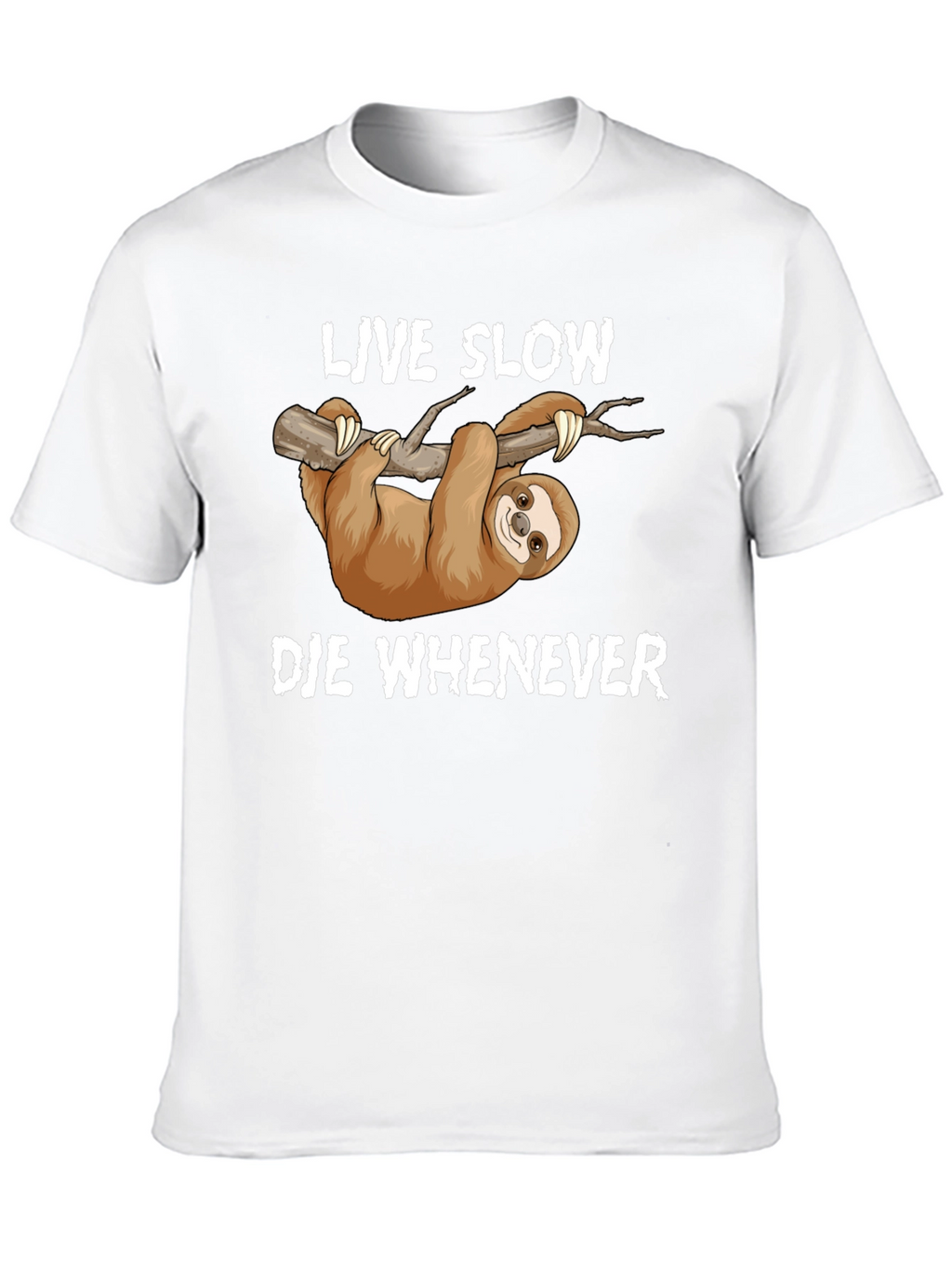 Live Slow Die Whenever Sloth Graphic T-Shirt