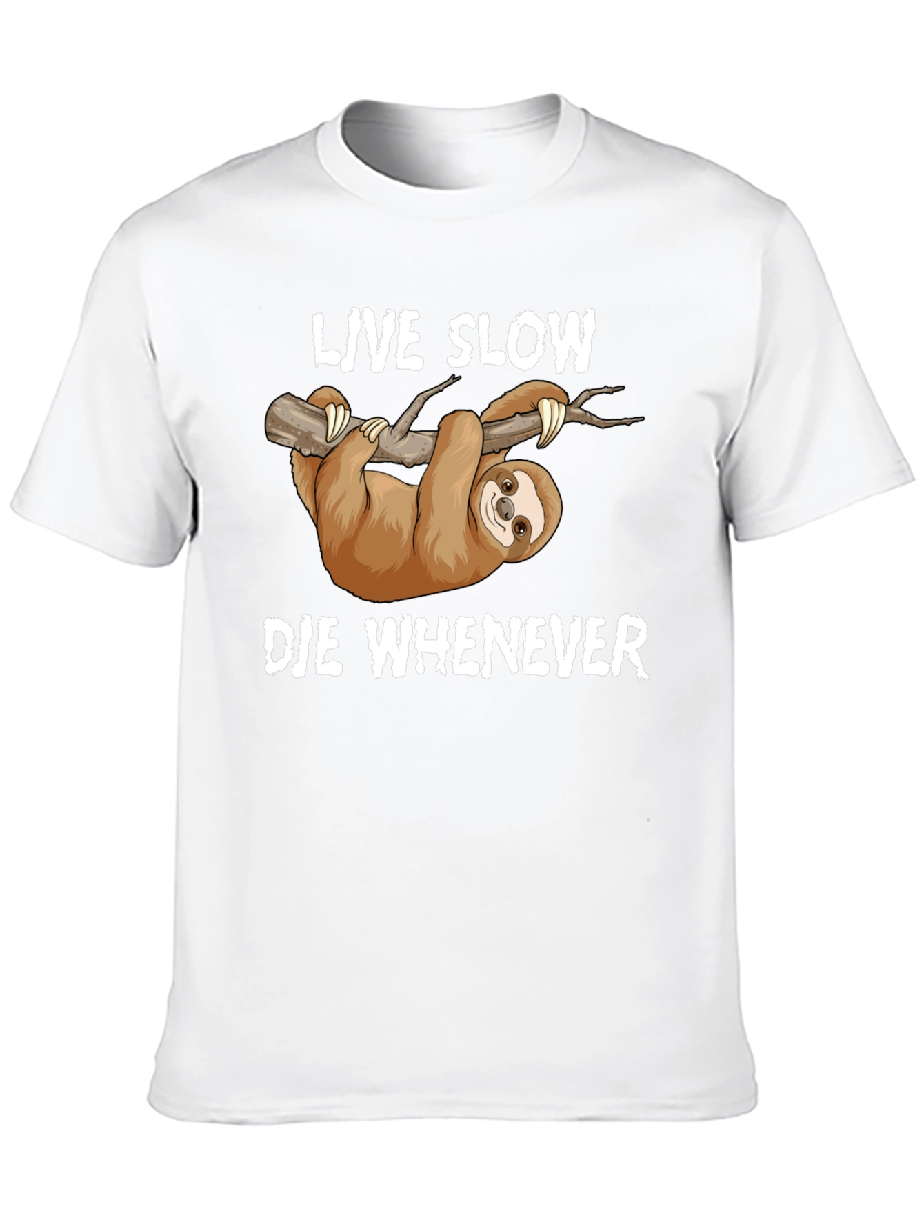 Live Slow Die Whenever Sloth Graphic T-Shirt