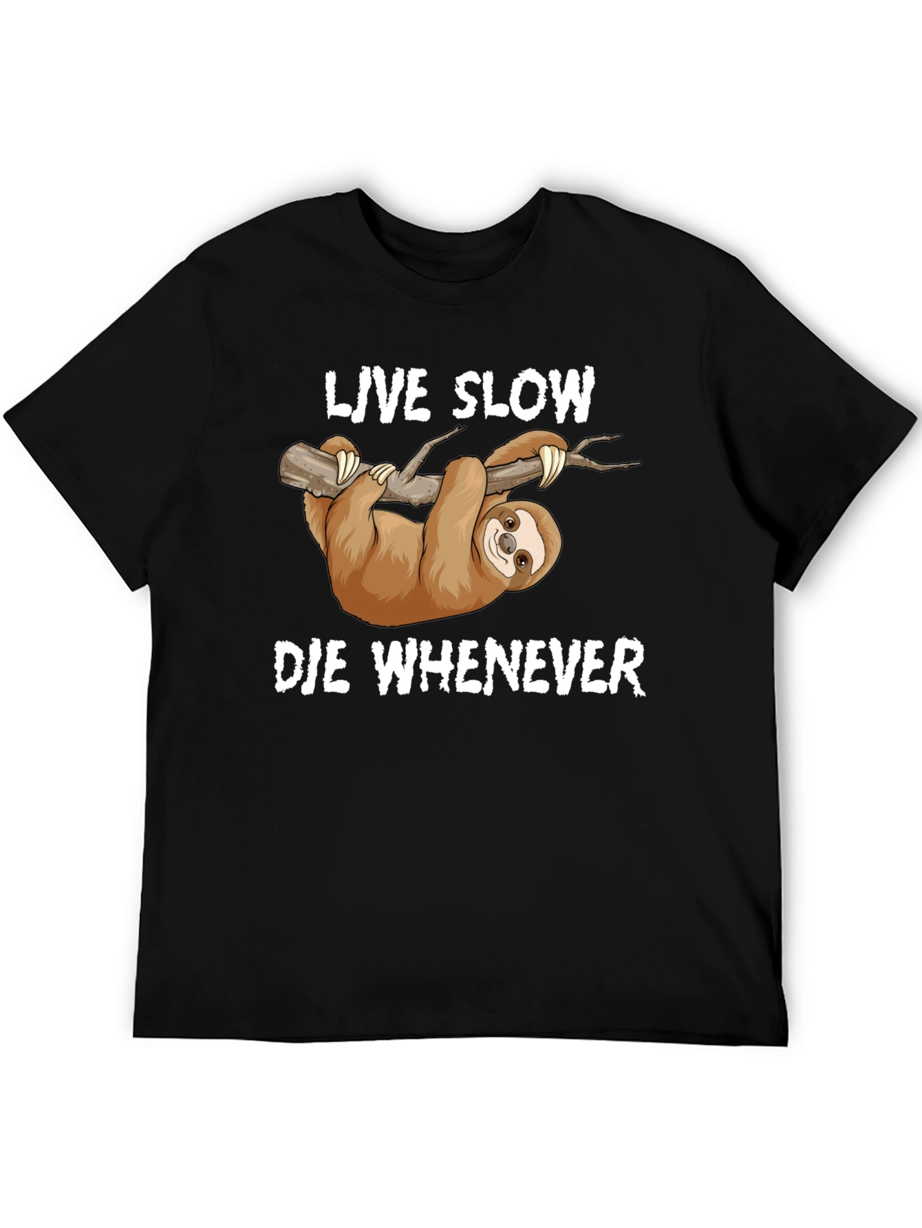 Live Slow Die Whenever Sloth Graphic T-Shirt