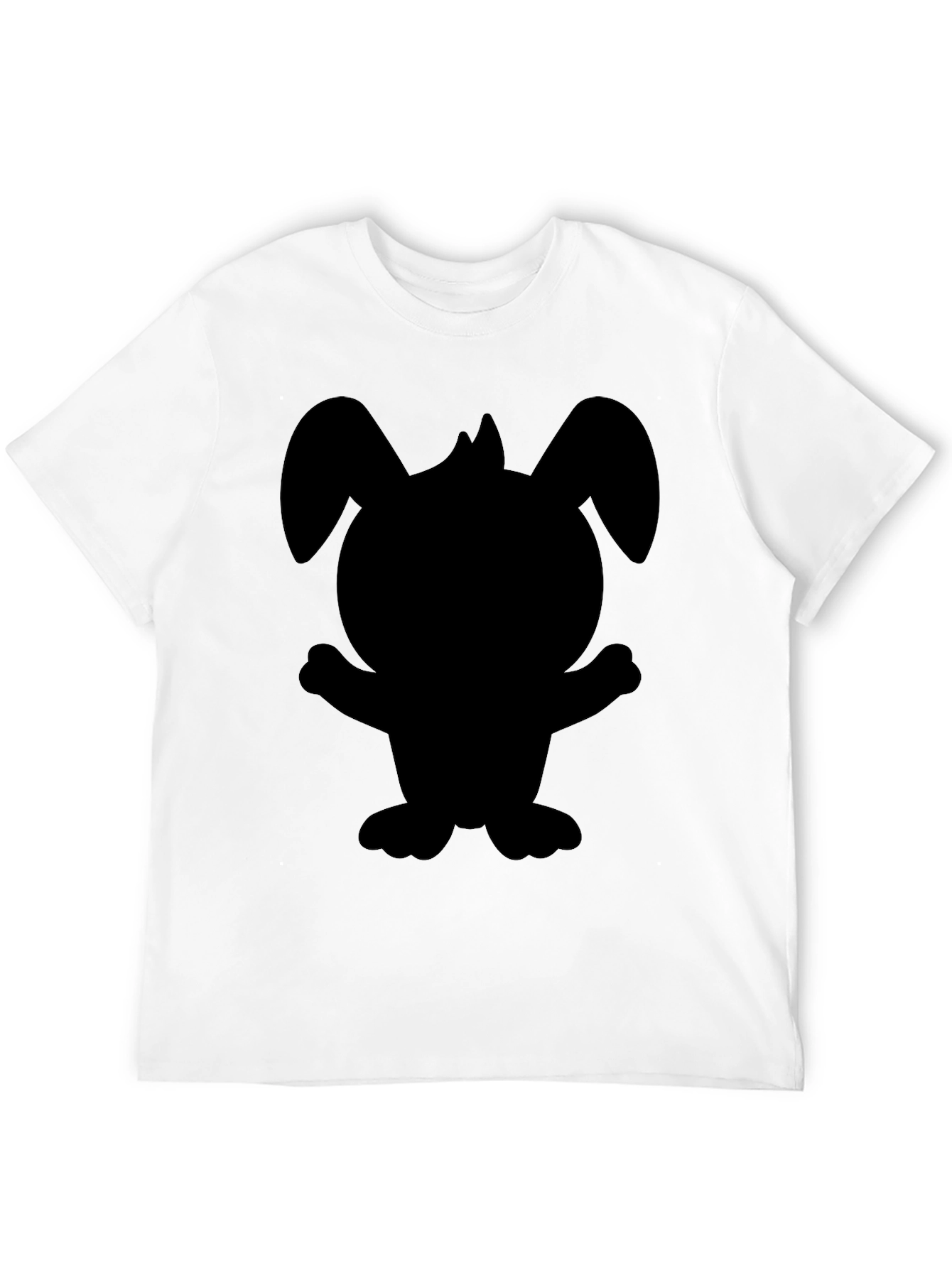 Black Cartoon Bunny Graphic Tee