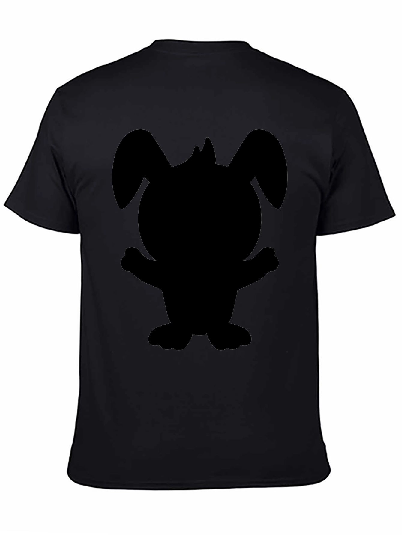 Black Cartoon Bunny Graphic Tee