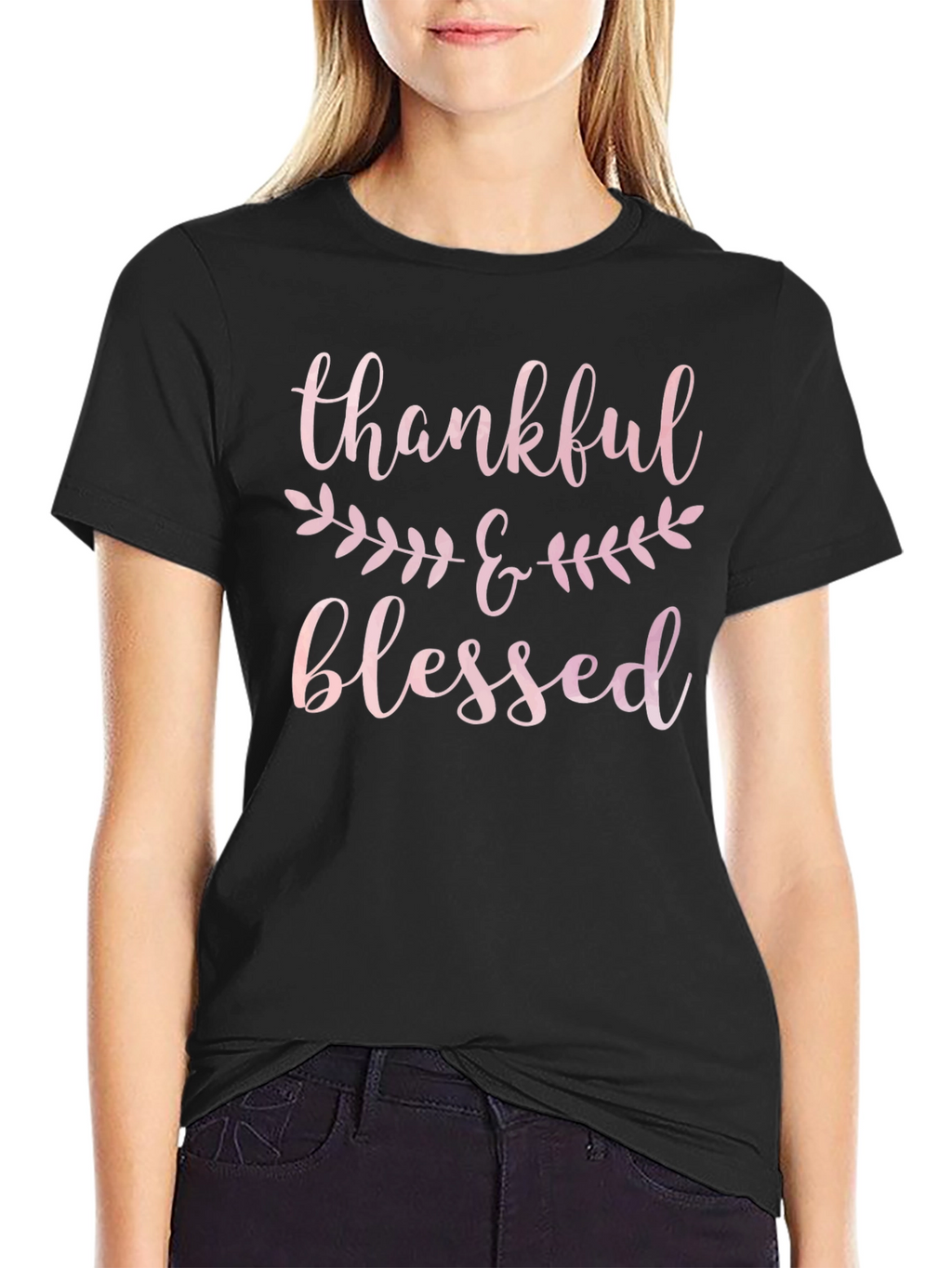Thankful & Blessed Black T-Shirt