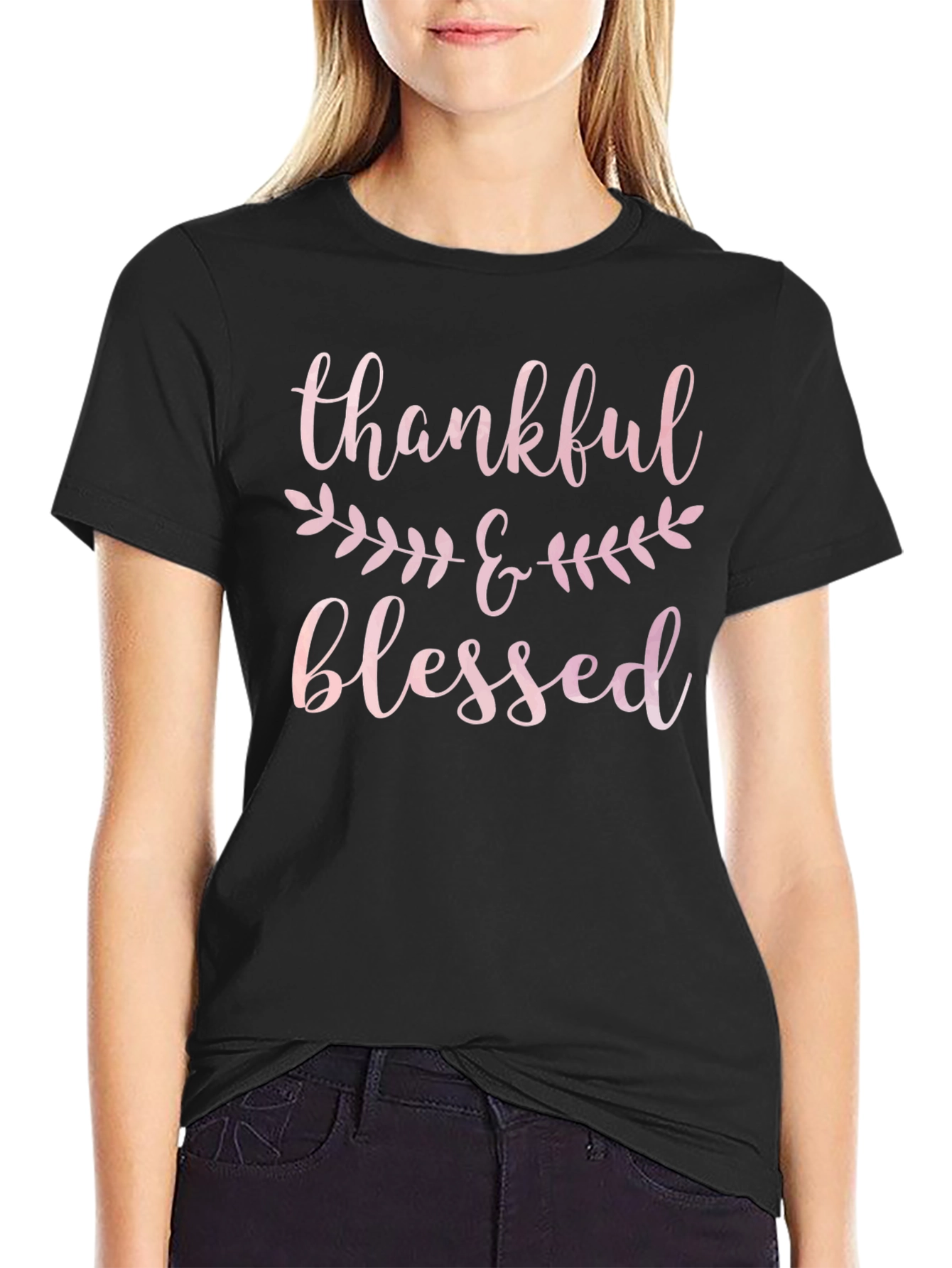 Thankful & Blessed Black T-Shirt