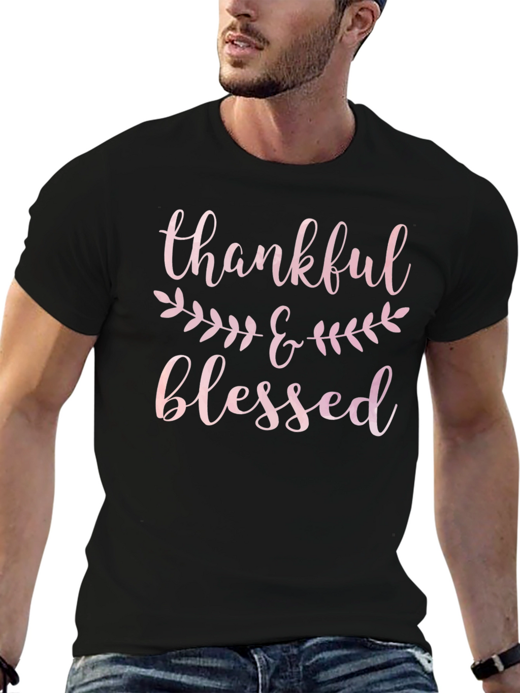 Thankful & Blessed Black T-Shirt