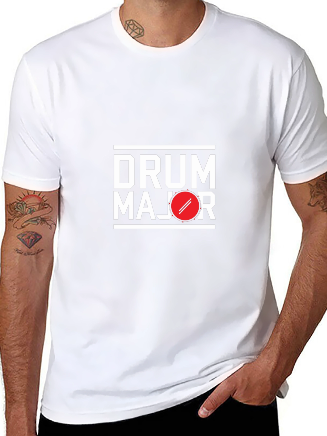 Drum Major Graphic Tee - Black Cotton T-Shirt