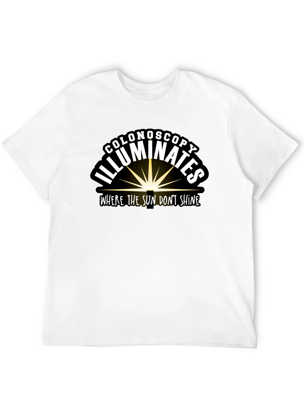 Colonoscopy Illuminates Black T-Shirt