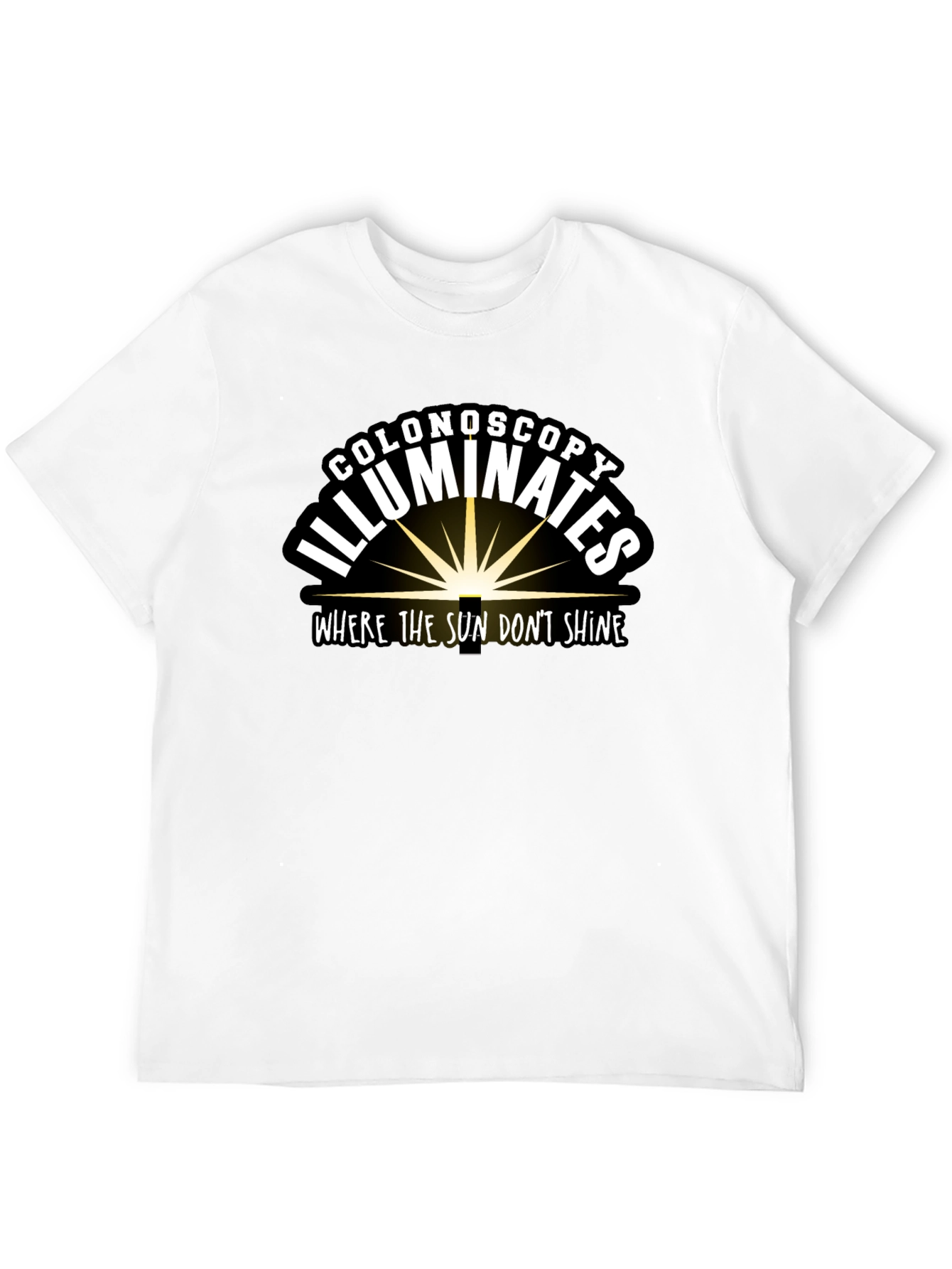 Colonoscopy Illuminates Black T-Shirt