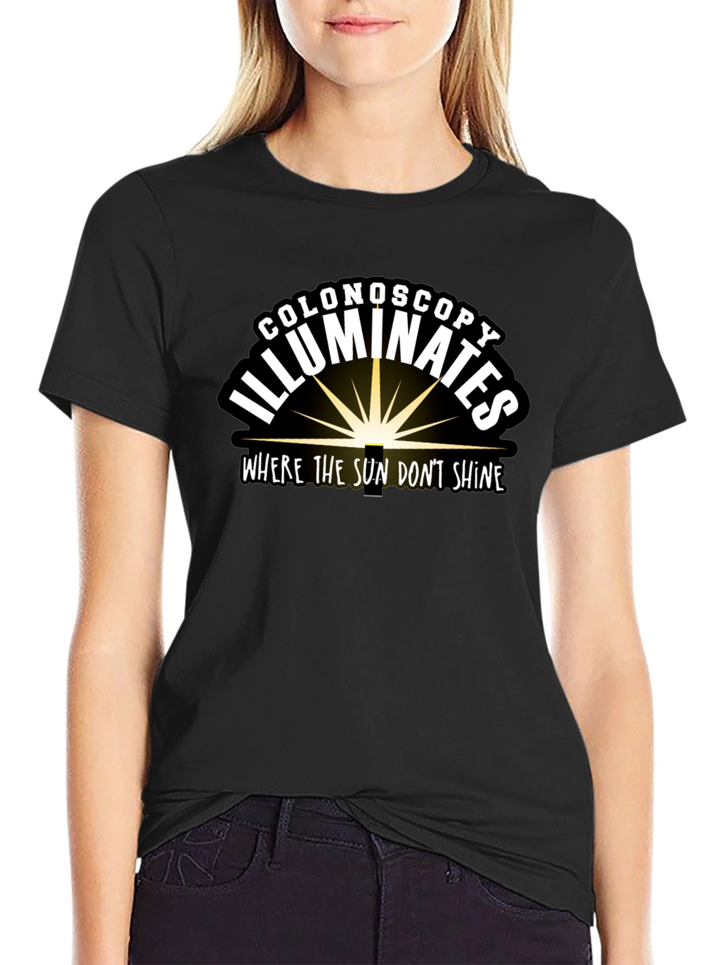 Colonoscopy Illuminates Black T-Shirt