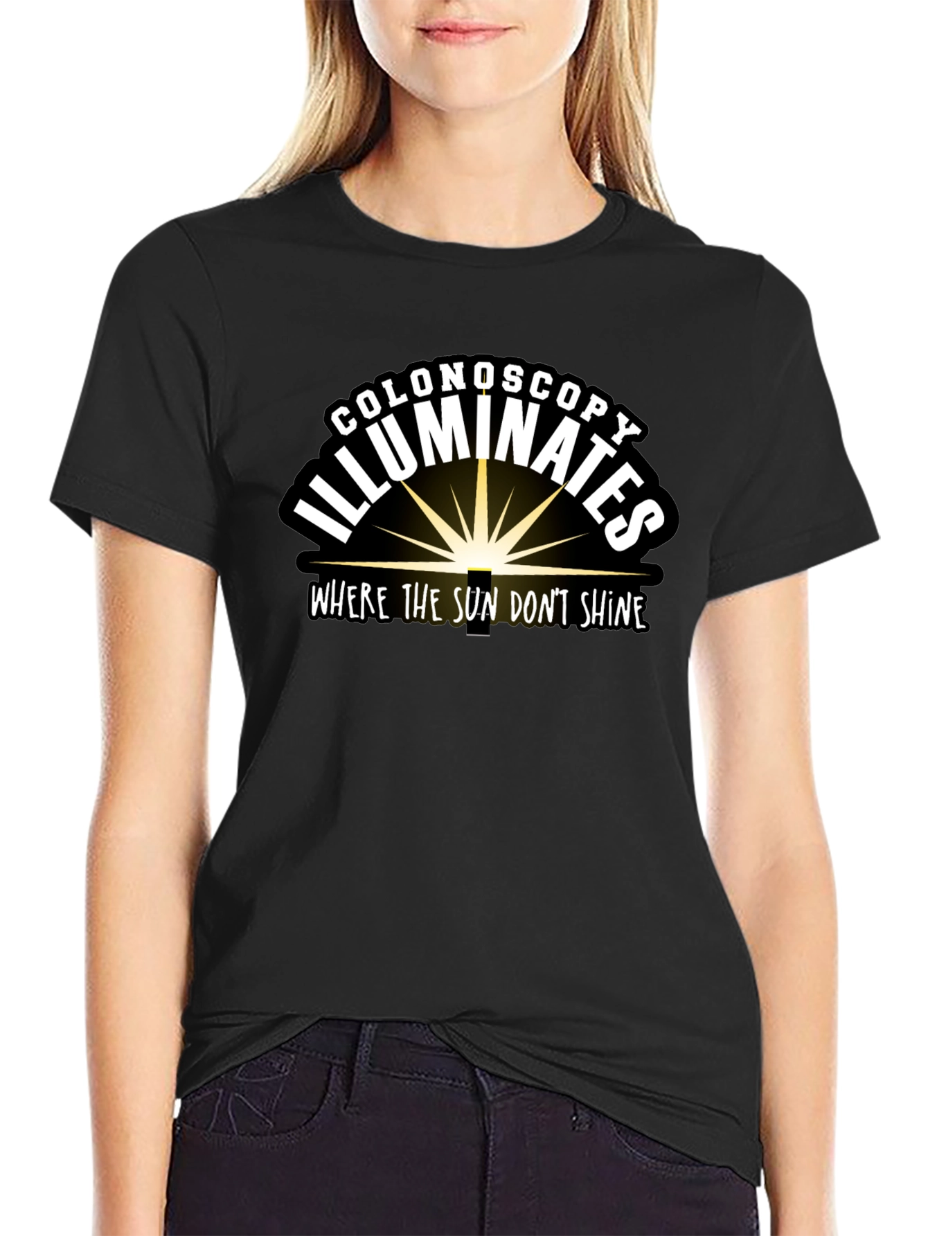 Colonoscopy Illuminates Black T-Shirt