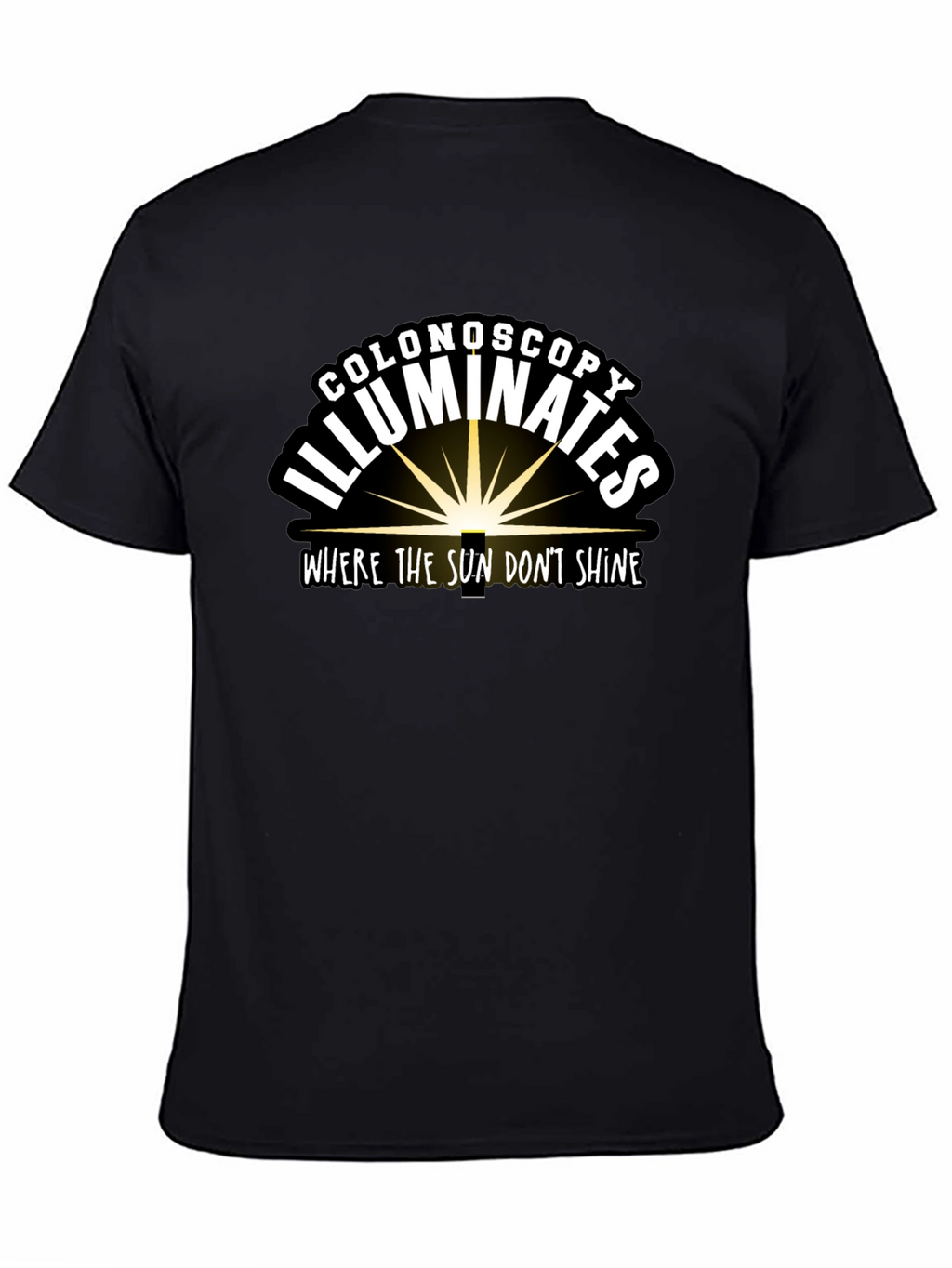 Colonoscopy Illuminates Black T-Shirt