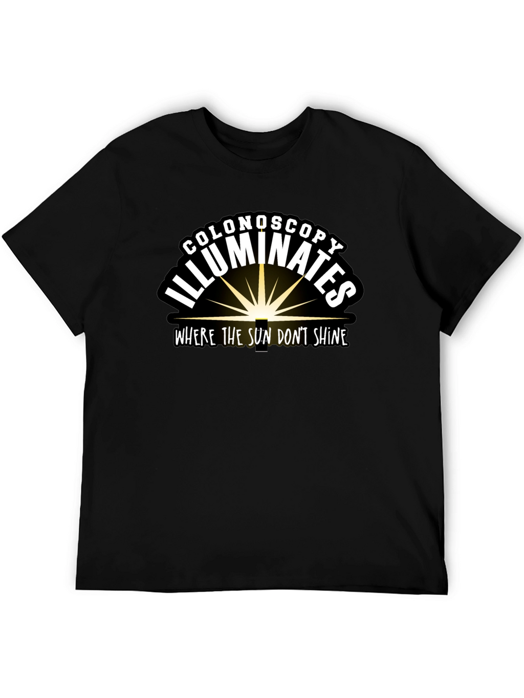 Colonoscopy Illuminates Black T-Shirt