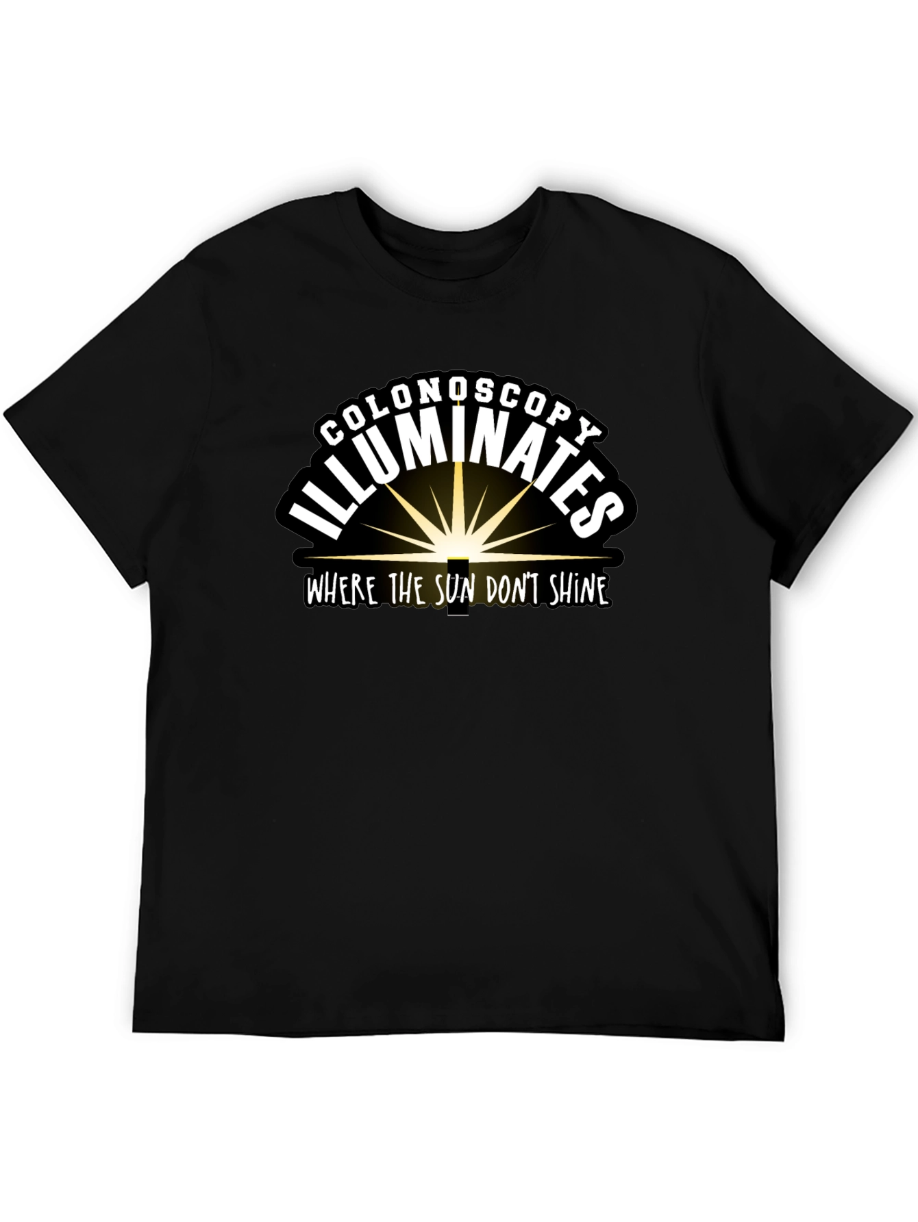 Colonoscopy Illuminates Black T-Shirt