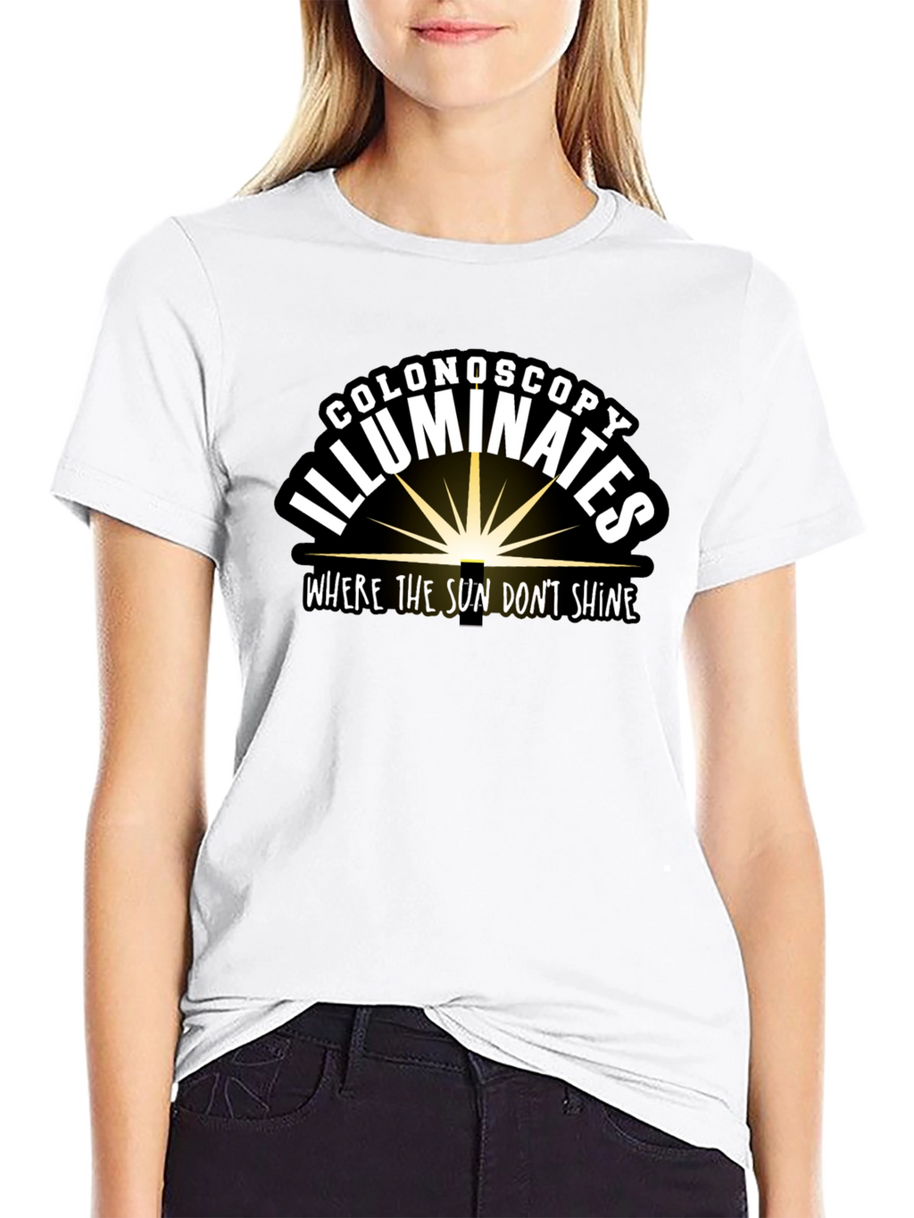 Colonoscopy Illuminates Black T-Shirt