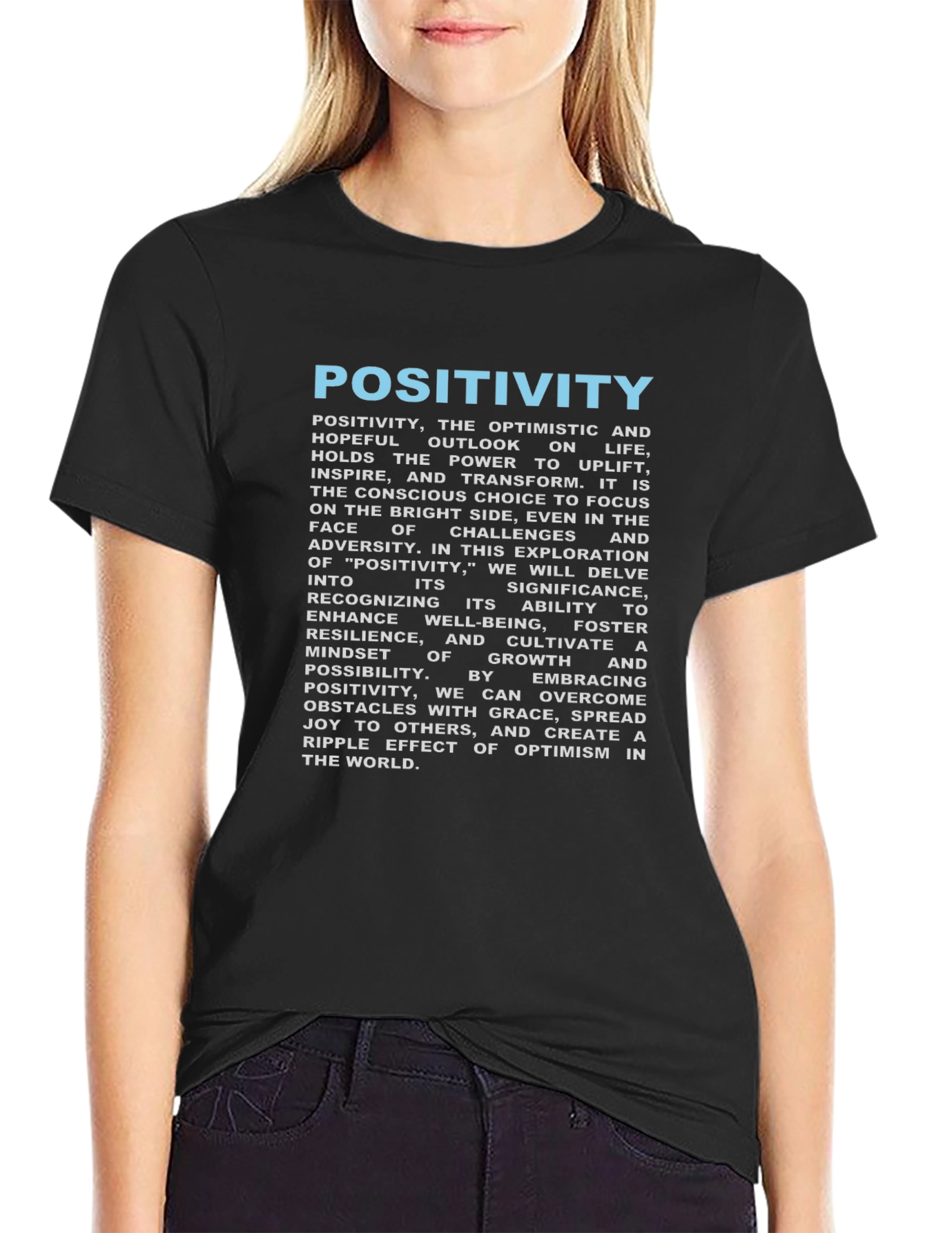 Positivity Graphic Tee - Inspirational Black T-Shirt