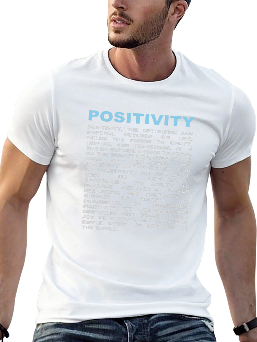 Positivity Graphic Tee - Inspirational Black T-Shirt