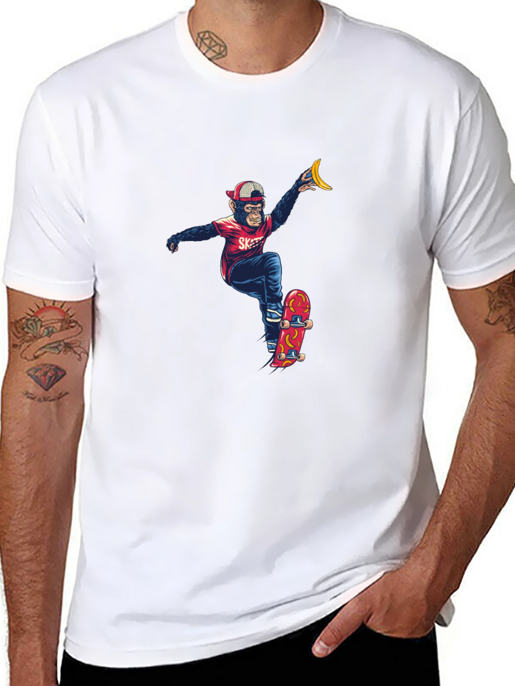 Monkey Skateboarder Graphic Tee