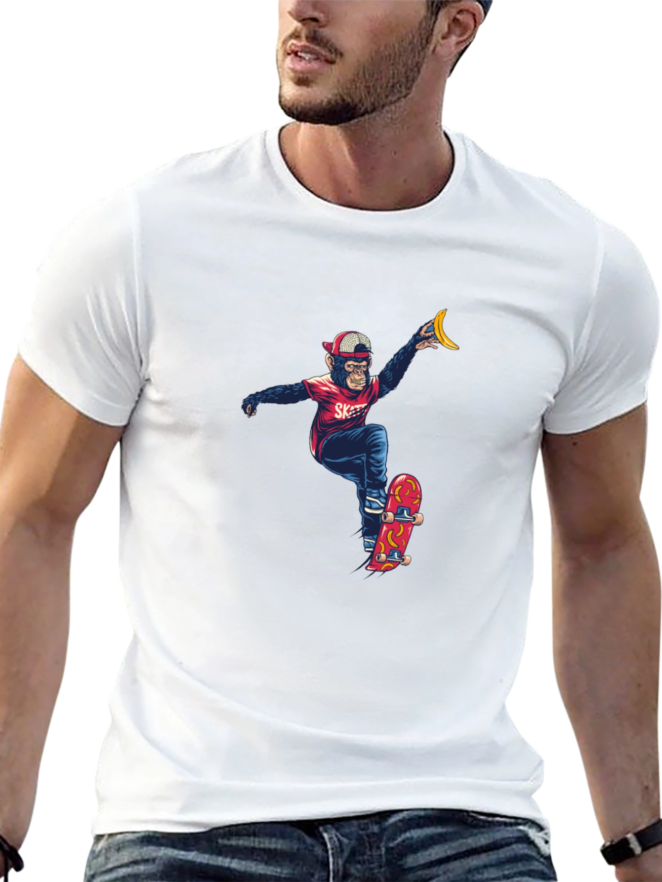 Monkey Skateboarder Graphic Tee